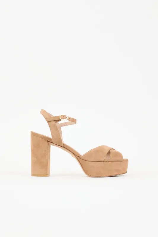 Suede Ivona Platform Sandal made by Stuart Weitzman