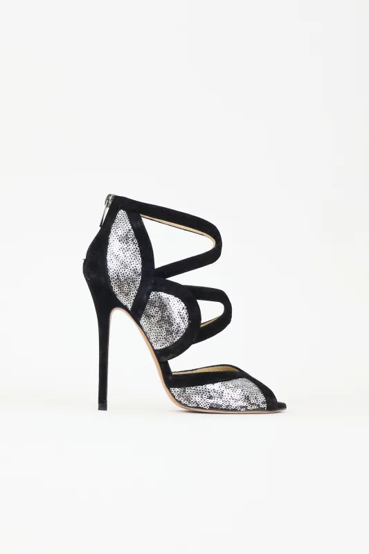 Suede & Sequin Tempest Pump made by Jimmy Choo