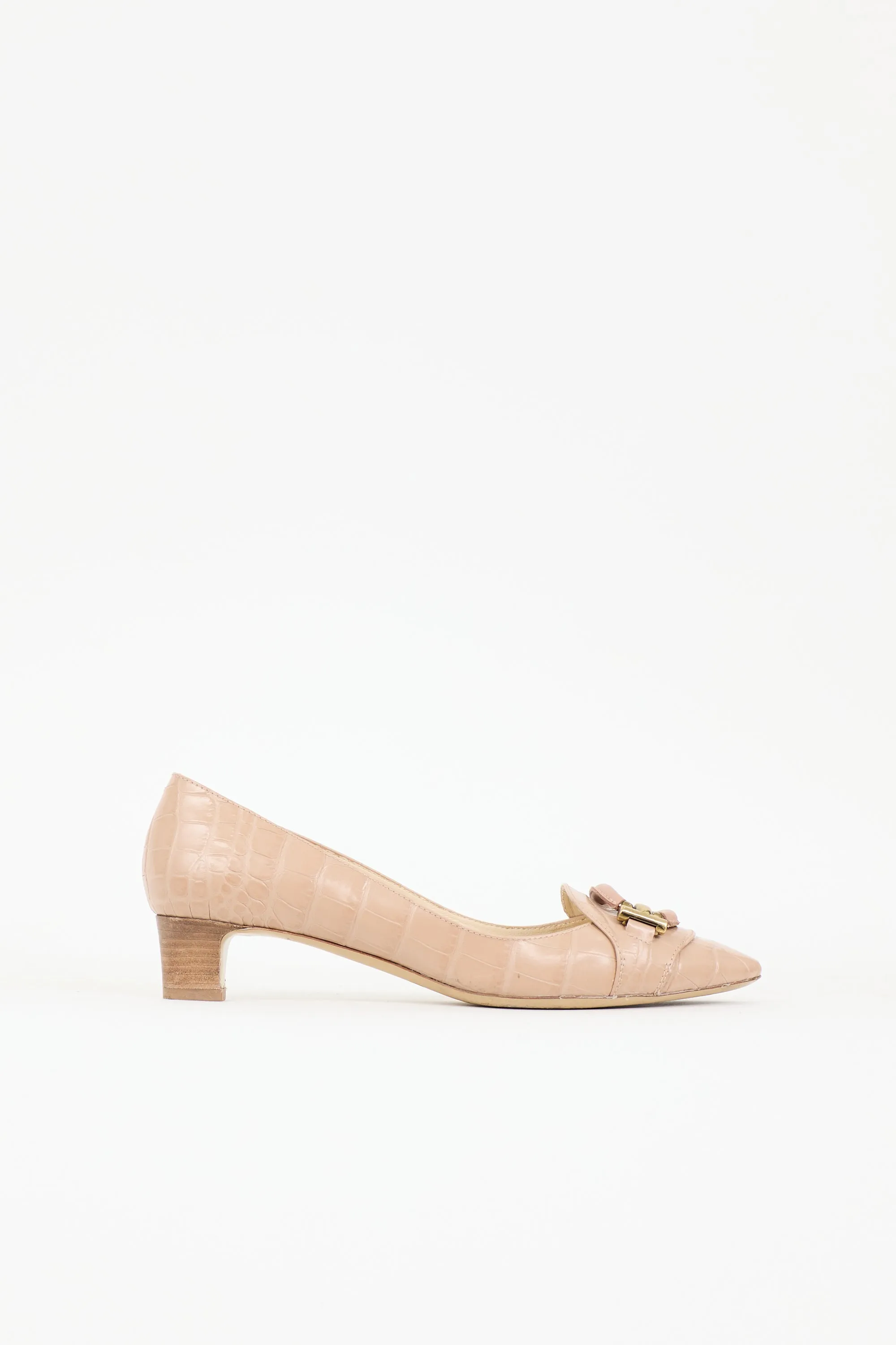 Embossed Leather Buckle Pump sold by VSP Consignment