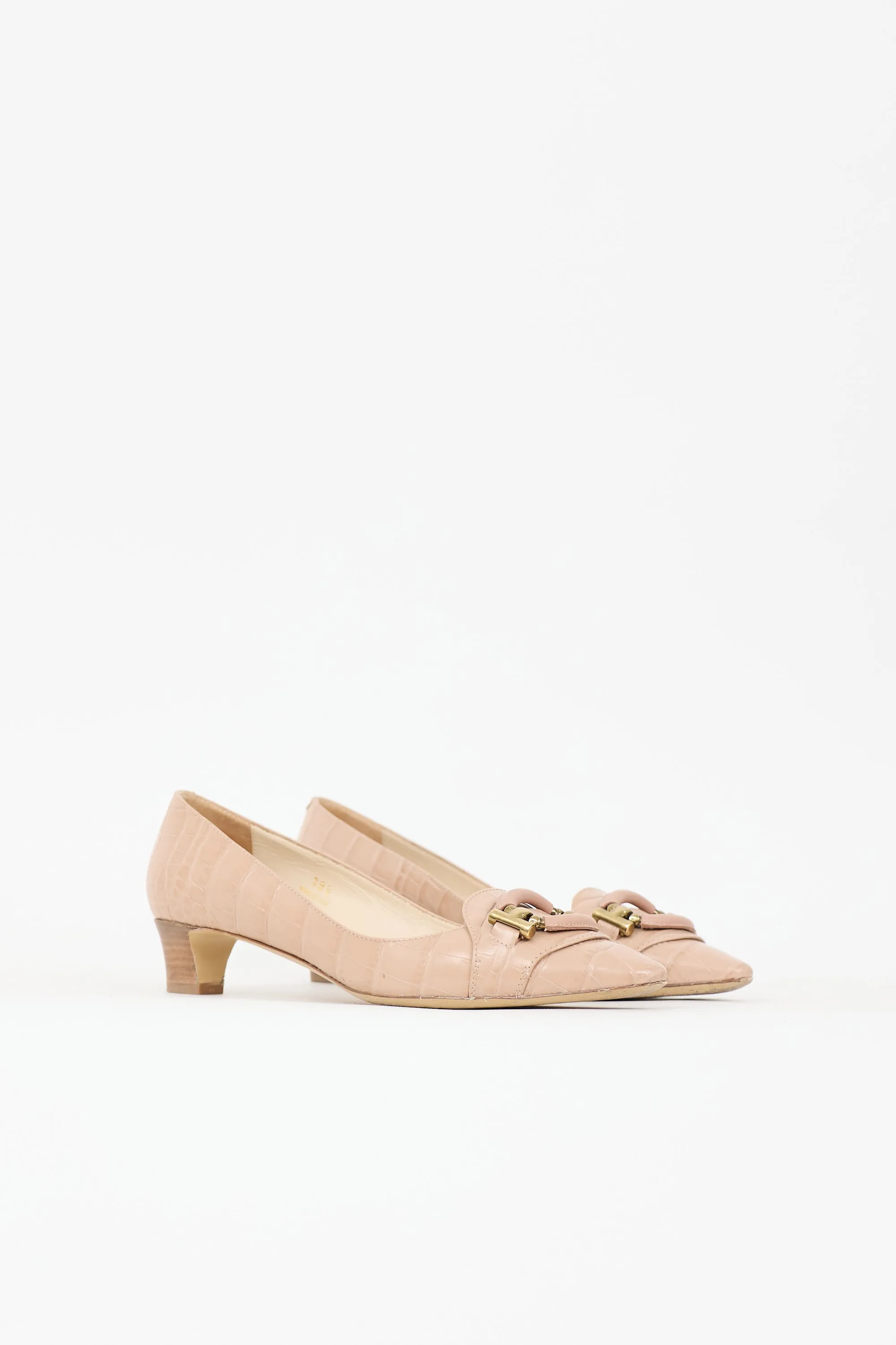 Embossed Leather Buckle Pump sold by VSP Consignment product image thumbnail 2