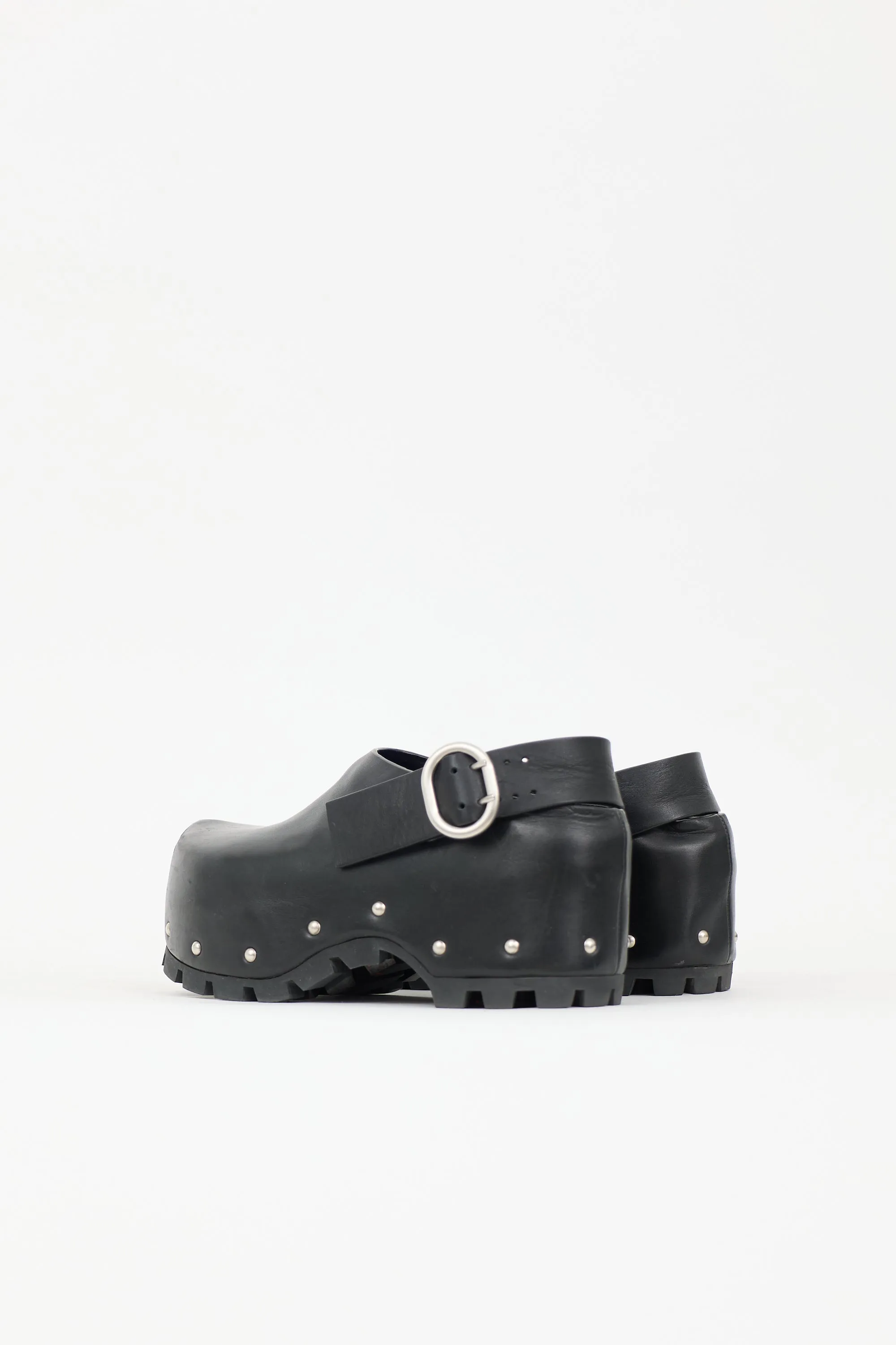 Leather Platform Studded Mule sold by VSP Consignment product image thumbnail 4