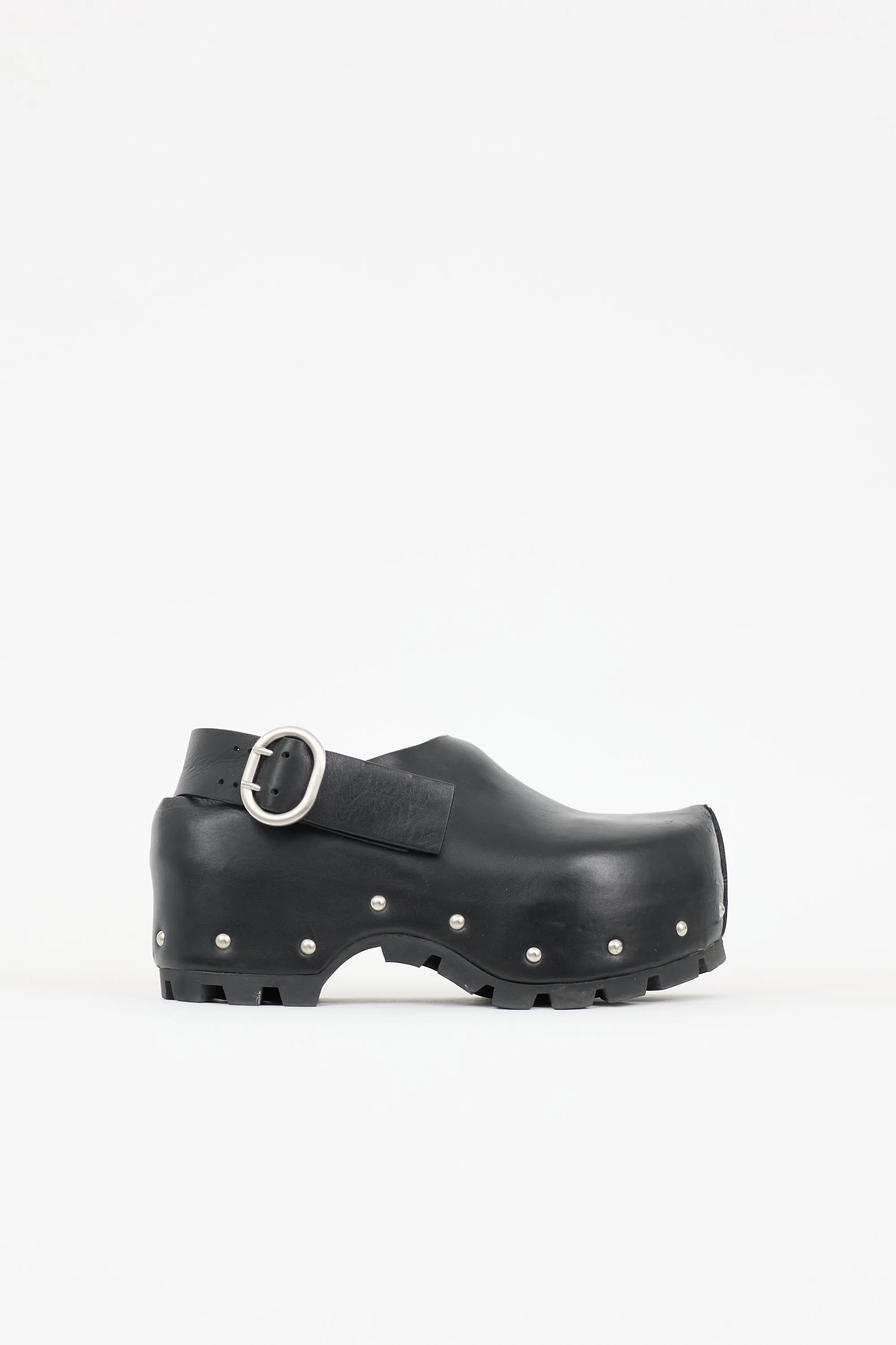 Leather Platform Studded Mule sold by VSP Consignment