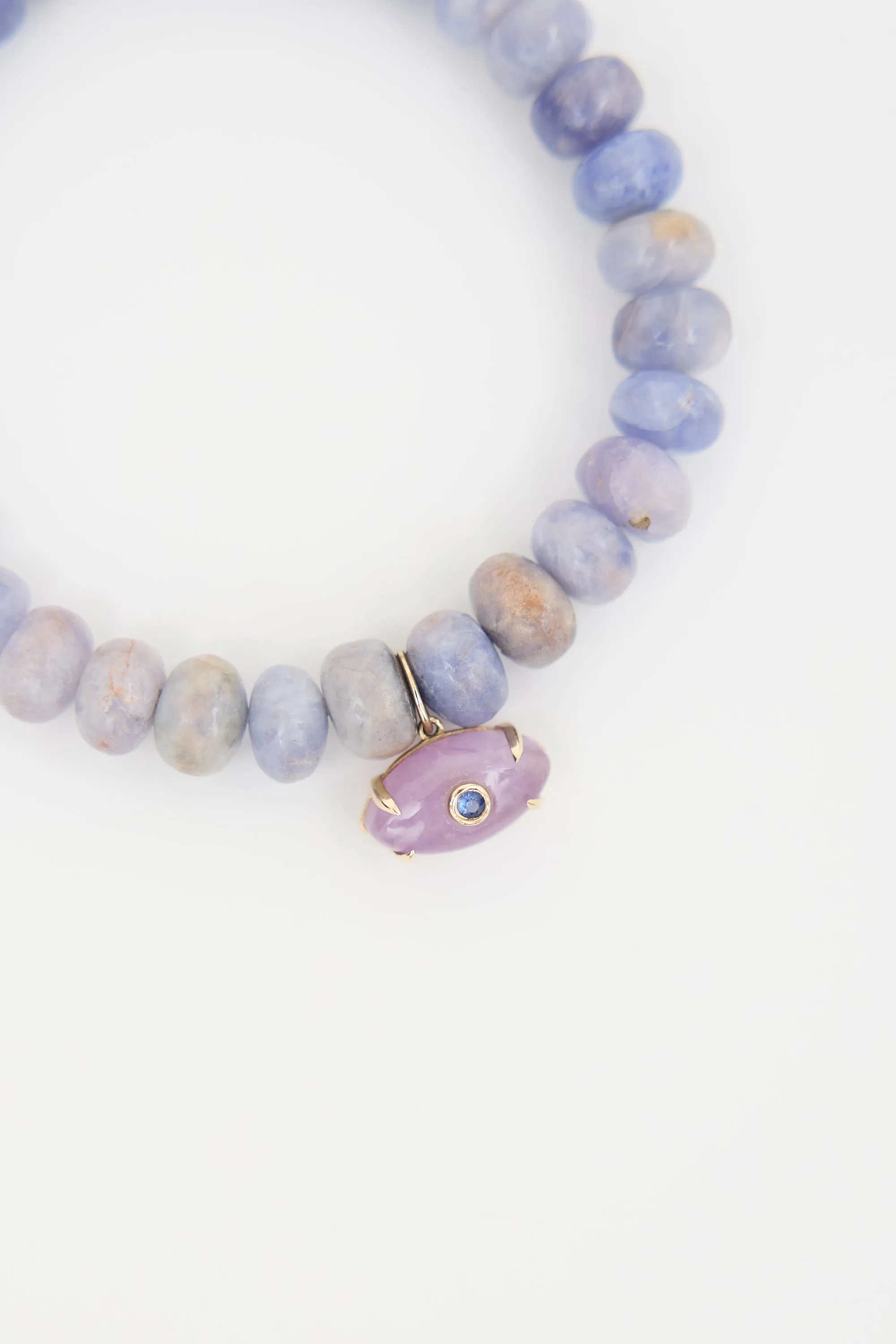 14K Gold & Amethyst Evil Eye Charm Bracelet sold by VSP Consignment product image thumbnail 2