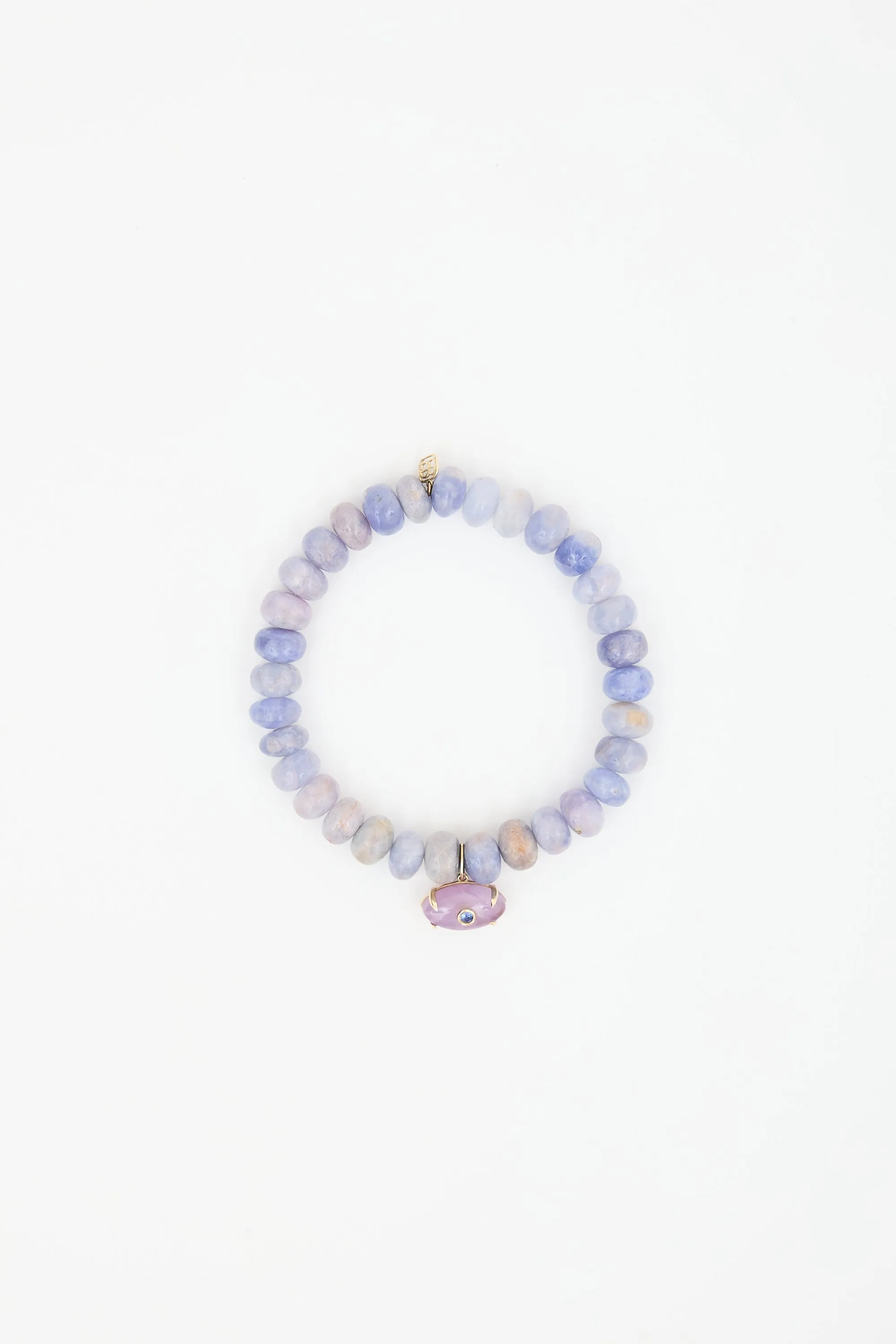 14K Gold & Amethyst Evil Eye Charm Bracelet sold by VSP Consignment