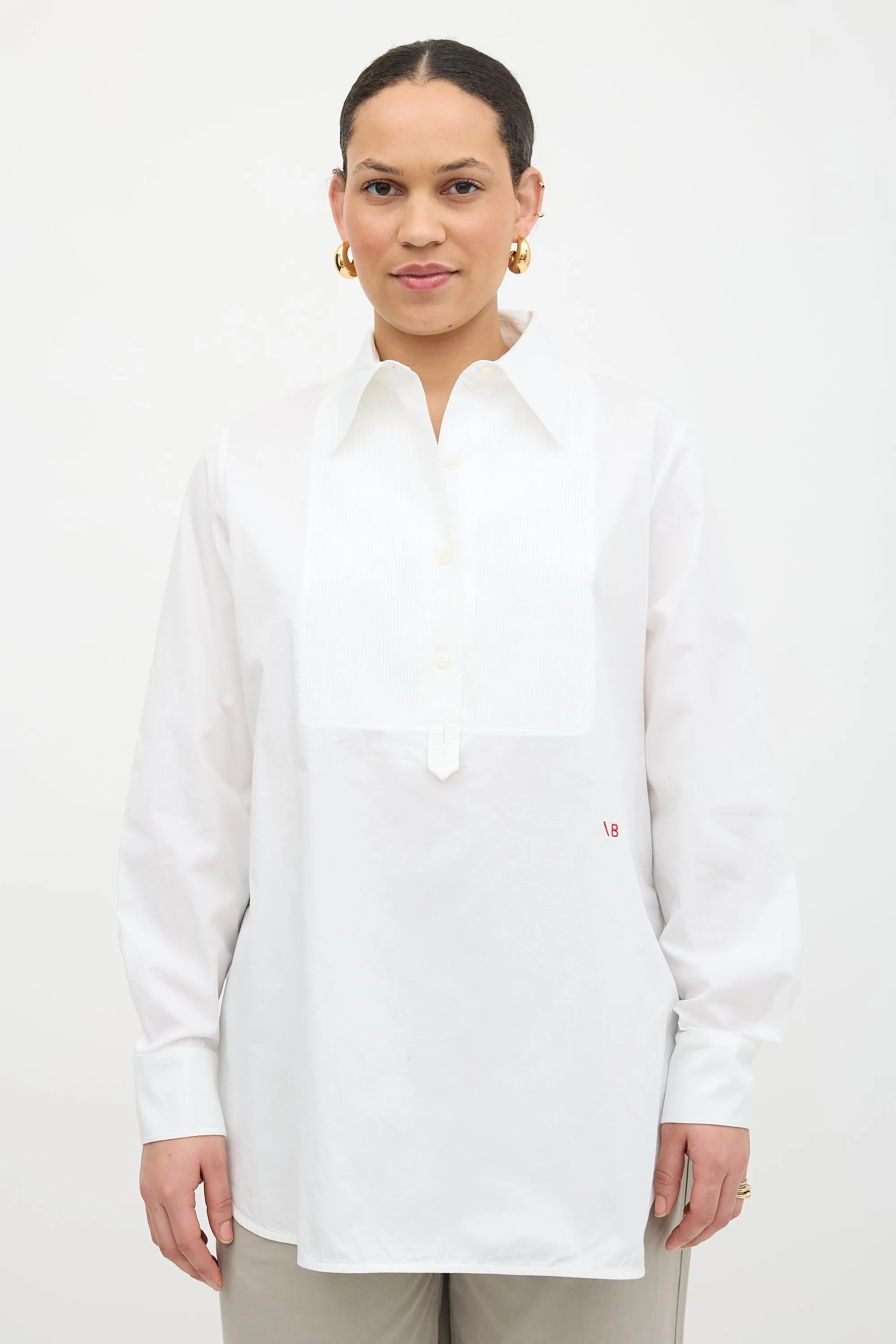 Pleated Bib Shirt sold by VSP Consignment