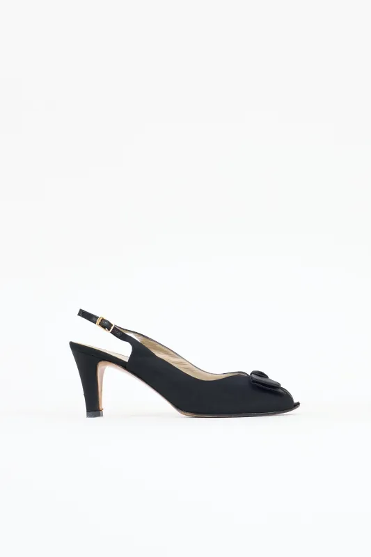 Satin Peep Toe Heel sold by VSP Consignment