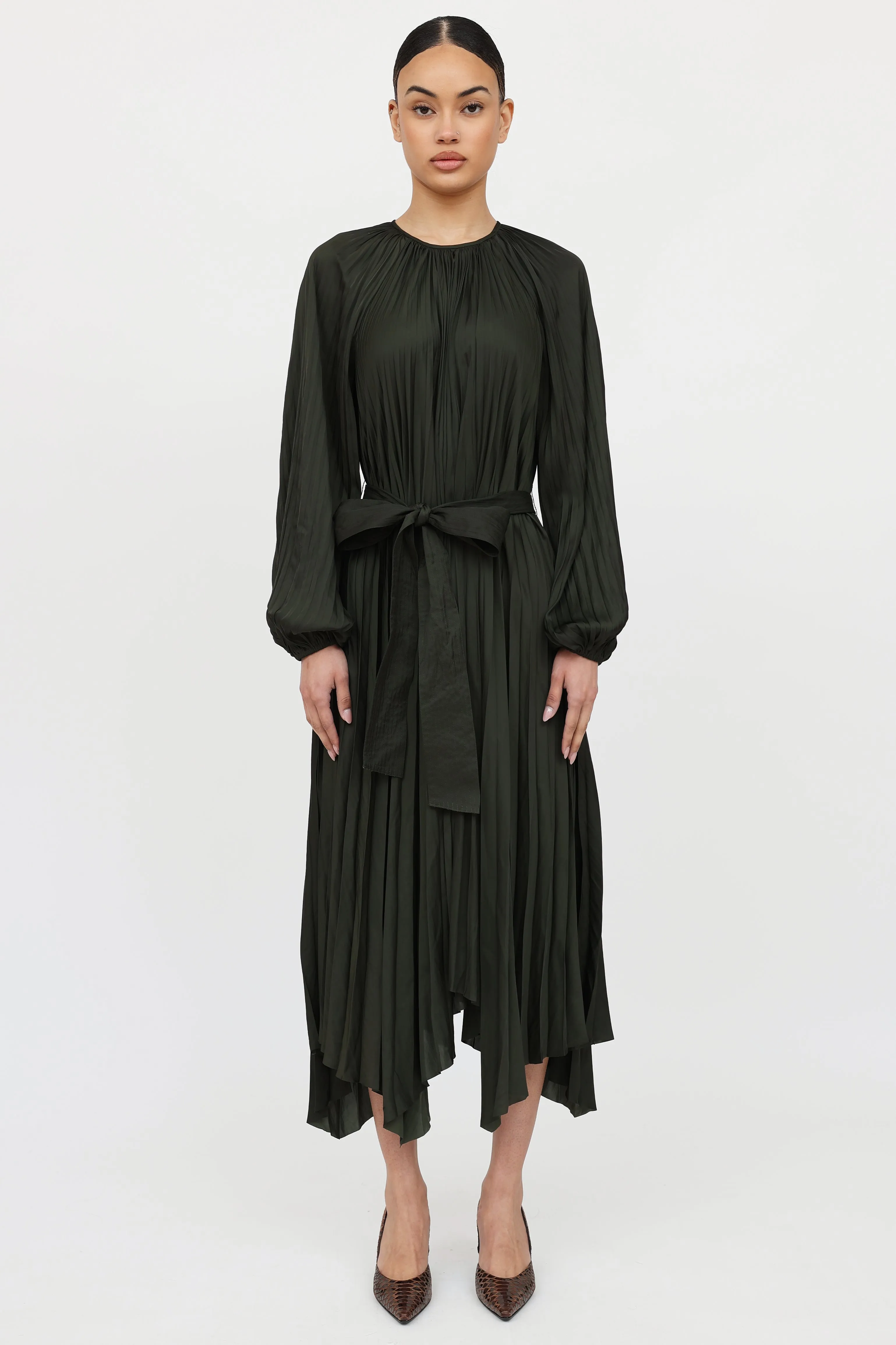 Pleated Yalena Maxi Dress sold by VSP Consignment