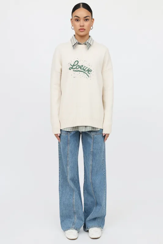 Wool Beaded Logo Sweater sold by VSP Consignment