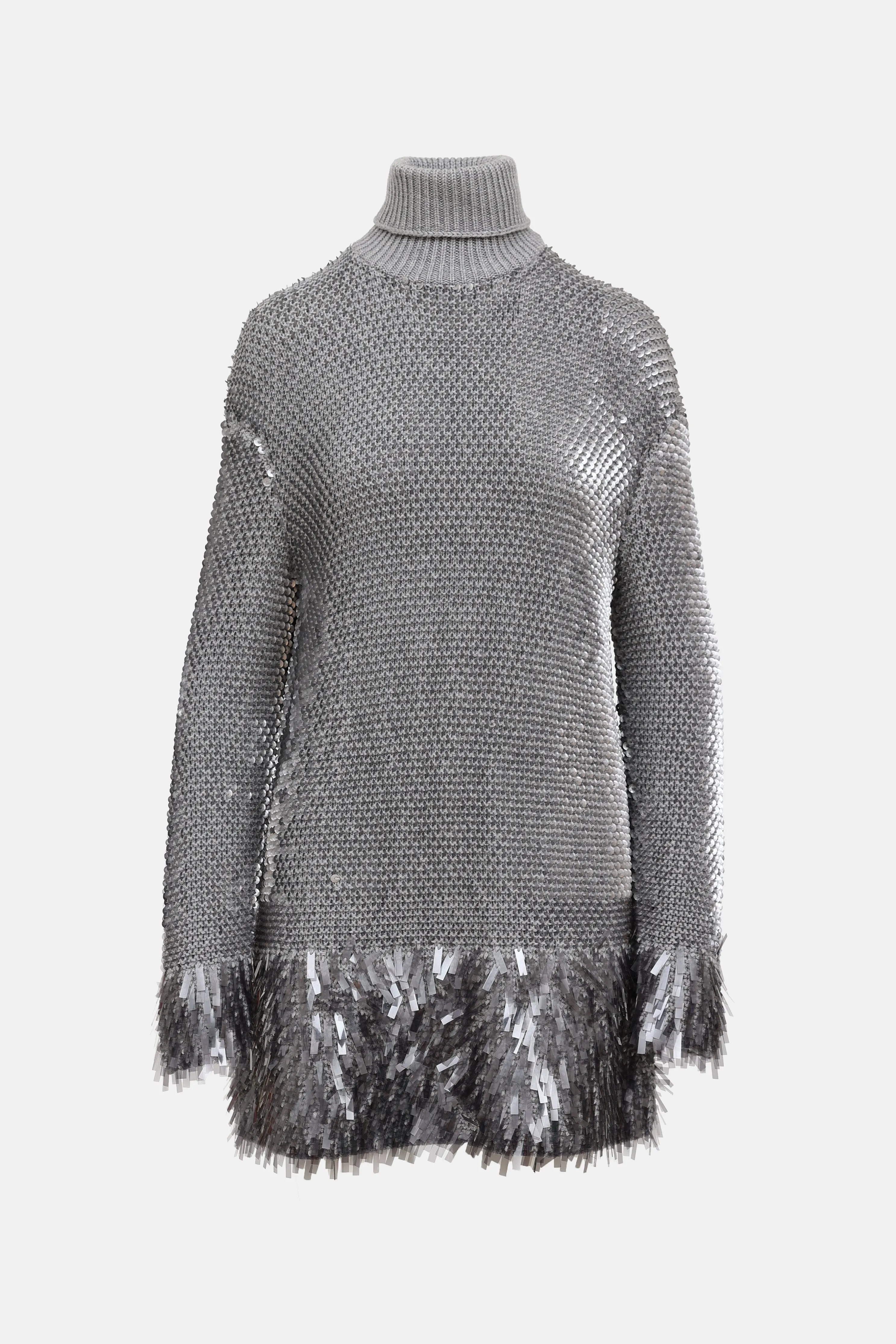 Wool Sequin Turtleneck Dress sold by VSP Consignment