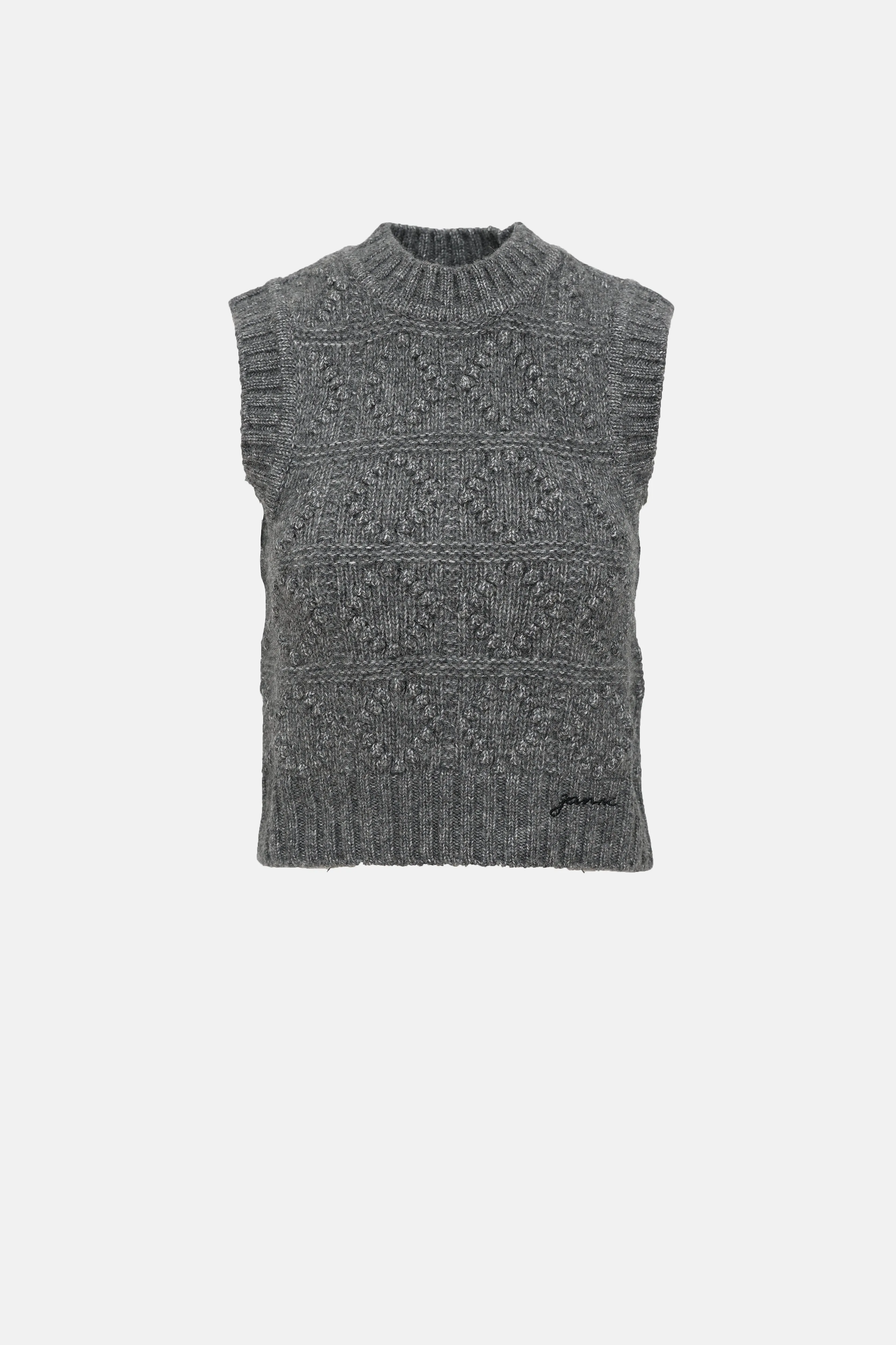Wool Bubble Knit Logo Vest sold by VSP Consignment