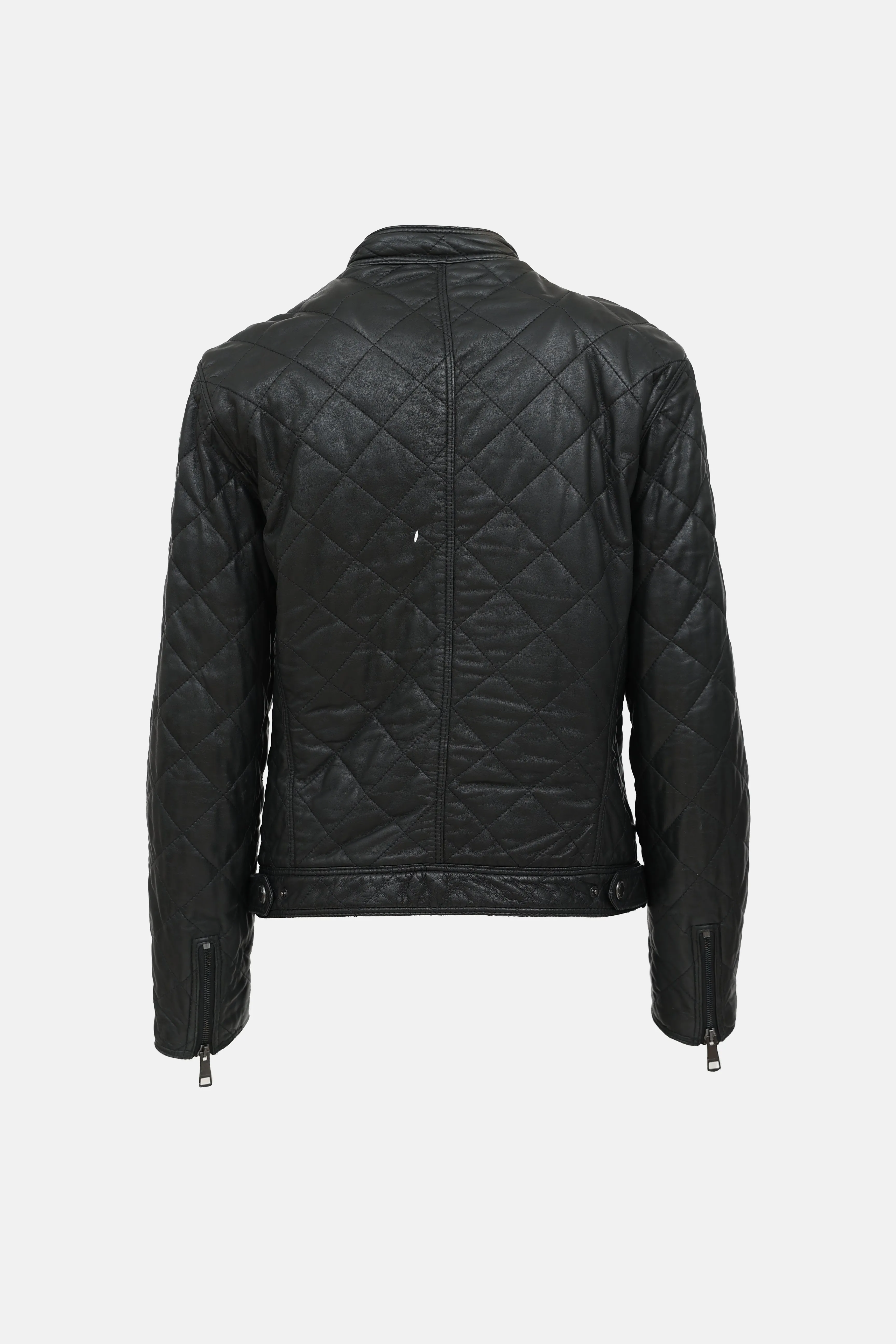Leather Quilted Cafe Racer Jacket sold by VSP Consignment product image thumbnail 2