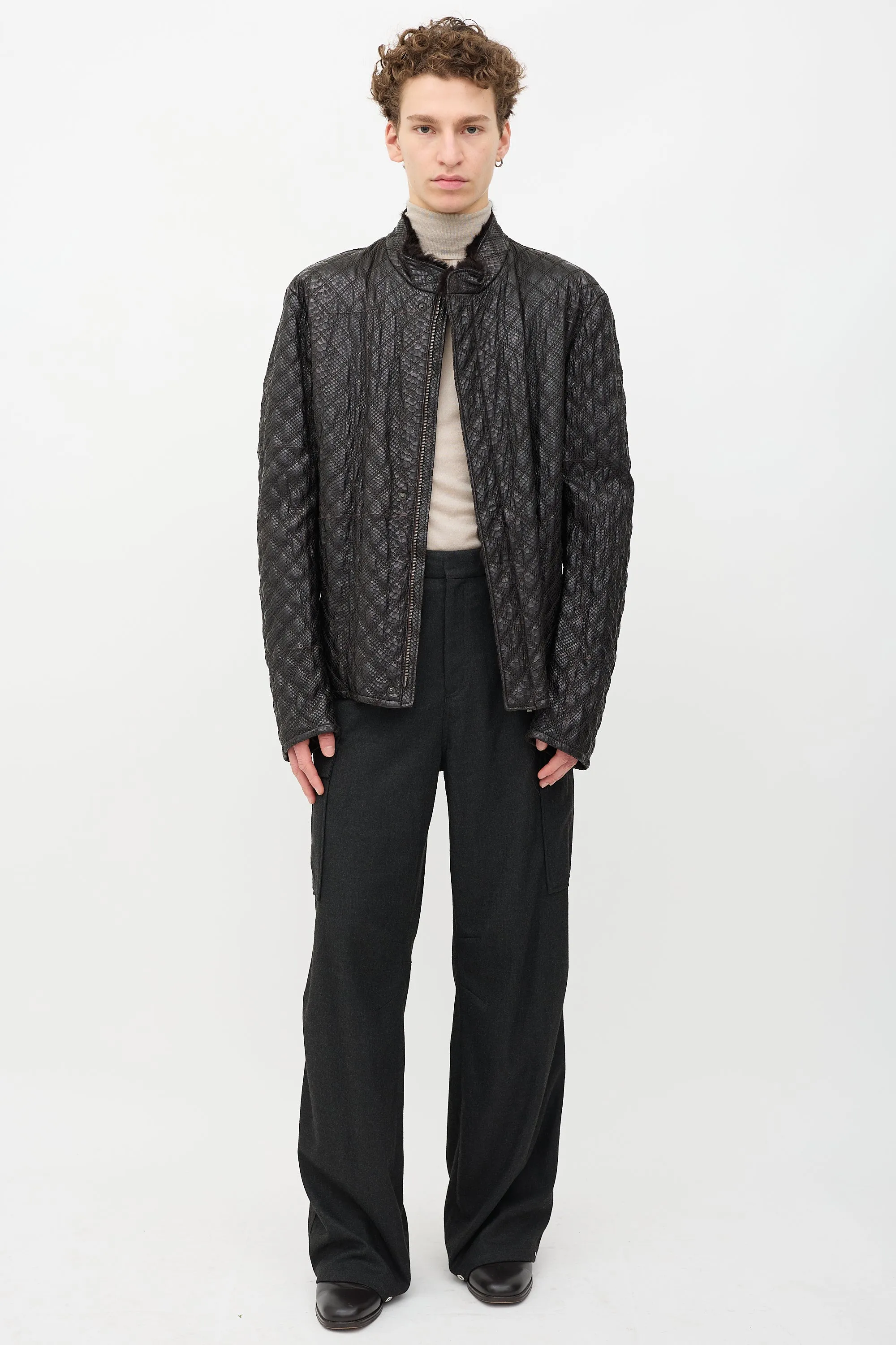 Quilted Leather & Fur Jacket sold by VSP Consignment product image thumbnail 2