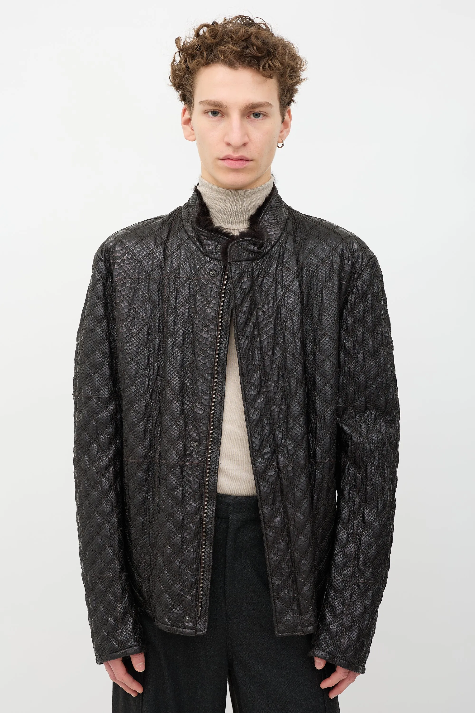 Quilted Leather & Fur Jacket sold by VSP Consignment product image thumbnail 3
