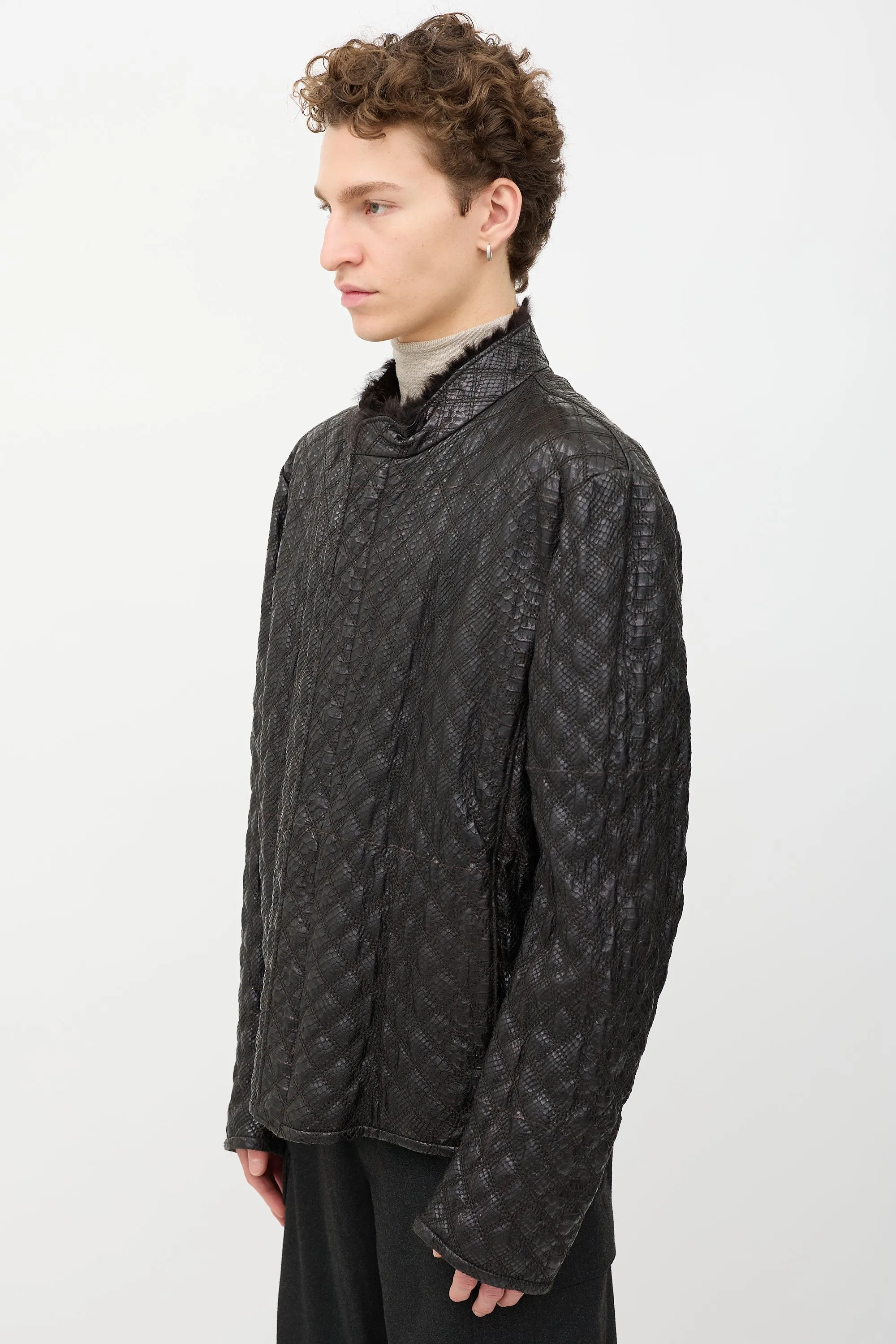 Quilted Leather & Fur Jacket sold by VSP Consignment product image thumbnail 4