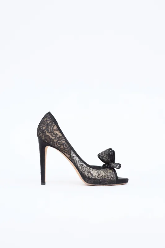 Lace Peep Toe Pump made by Valentino