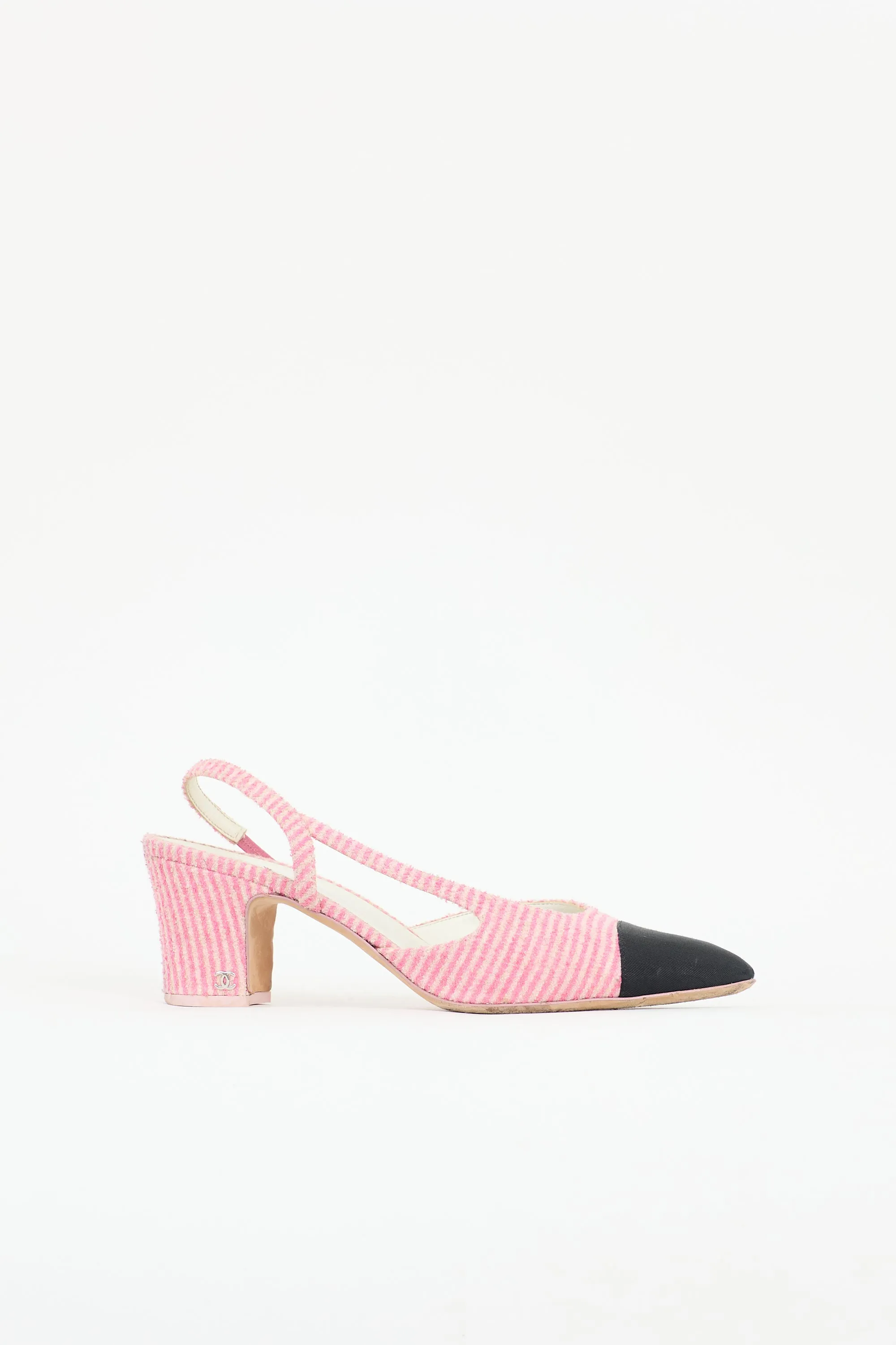 Terry Striped Slingback Pump sold by VSP Consignment