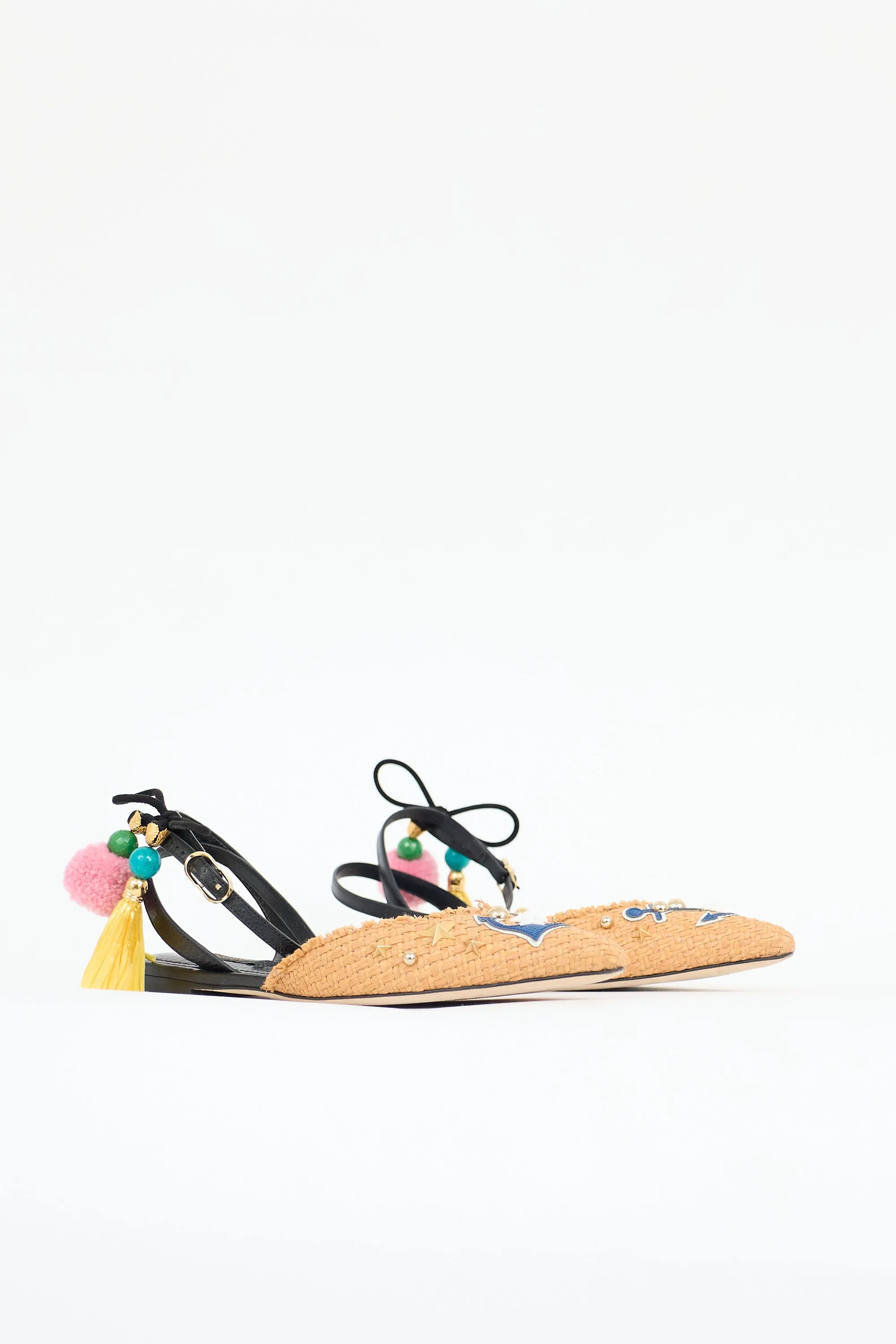 Raffia Anchor Embellished Flat sold by VSP Consignment product image thumbnail 3