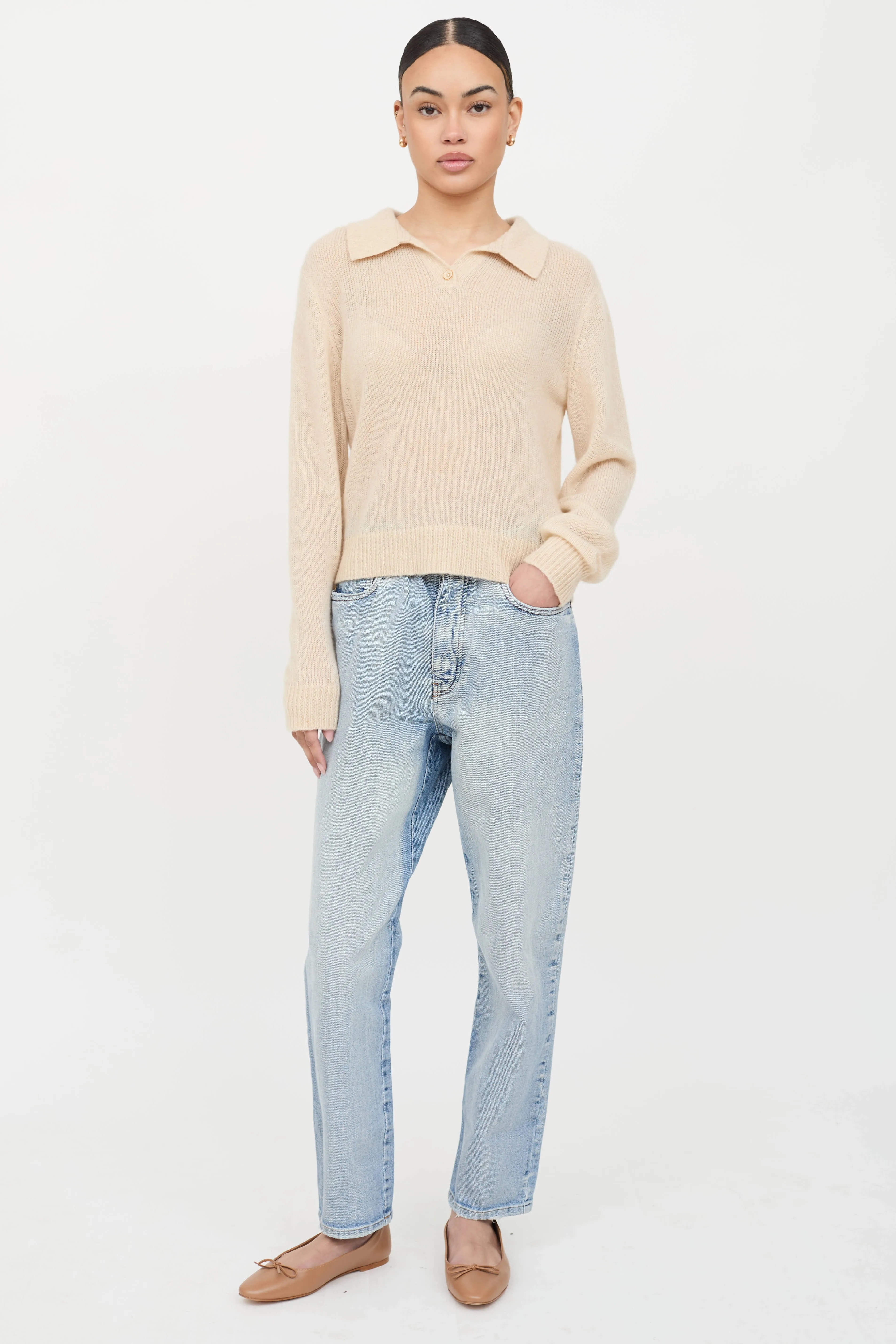 Cashmere Knit Polo Top sold by VSP Consignment product image thumbnail 5