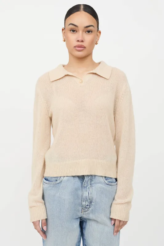 Cashmere Knit Polo Top made by The Elder Statesman