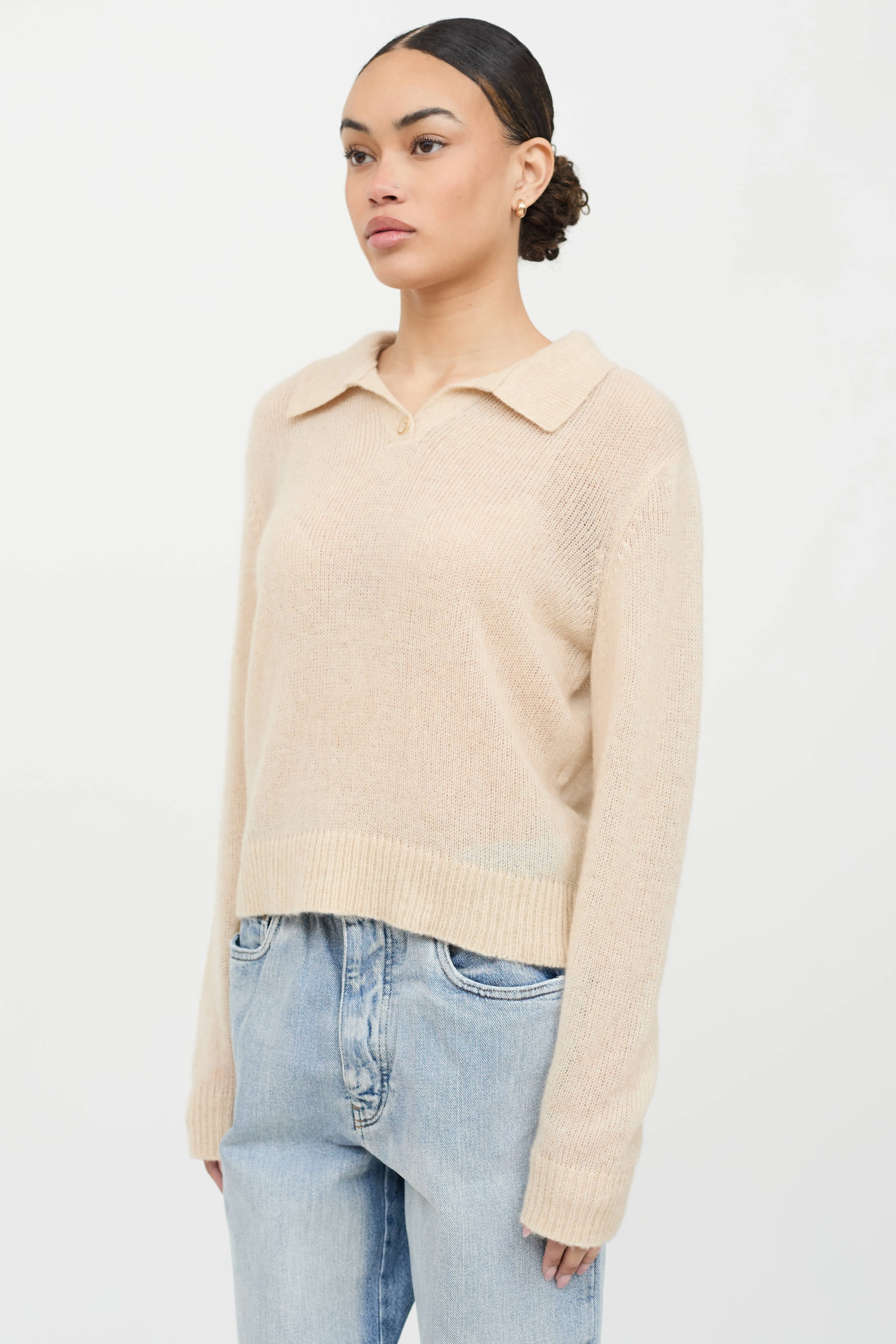 Cashmere Knit Polo Top sold by VSP Consignment product image thumbnail 3