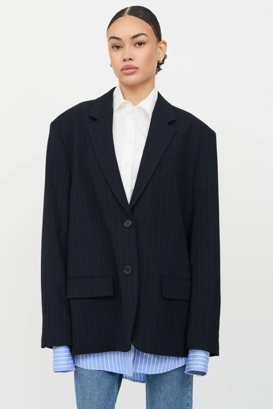 Layered Pinstripe Blazer made by Acne Studios