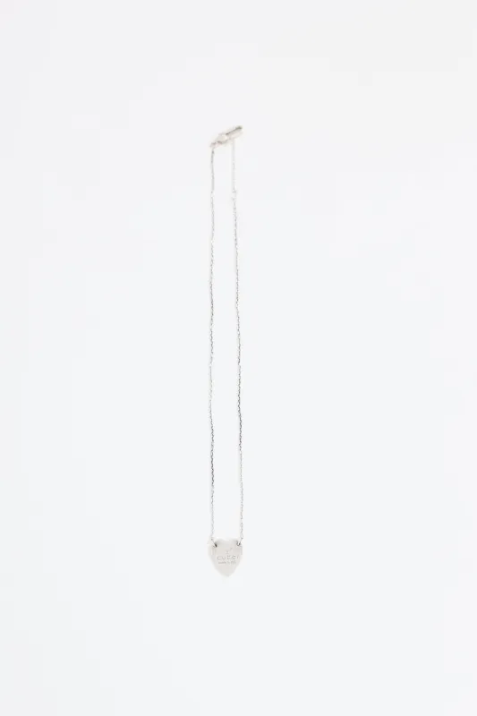 Sterling Silver Heart Logo Necklace made by Gucci