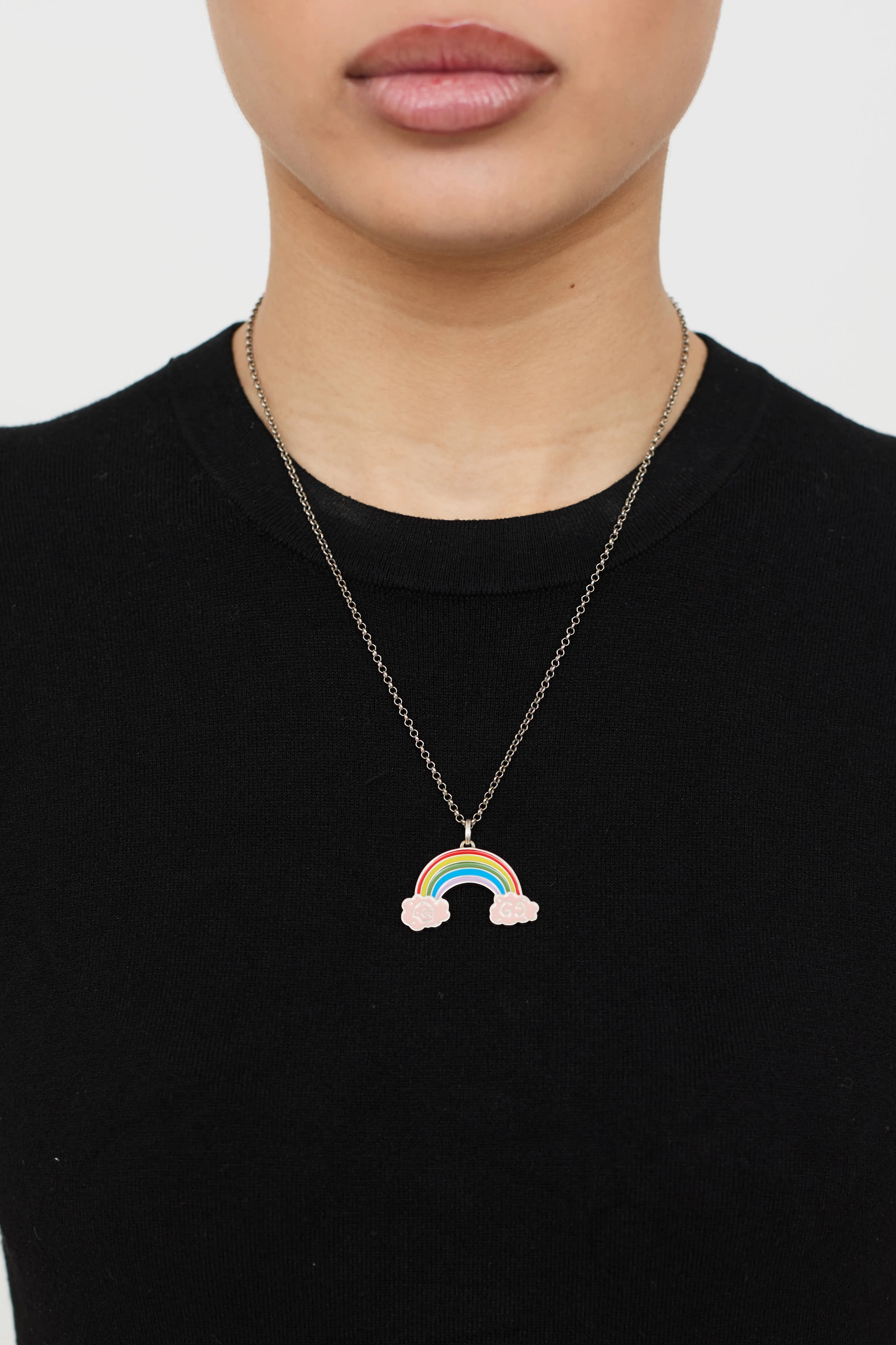 Sterling Silver Rainbow Logo Necklace sold by VSP Consignment product image thumbnail 2