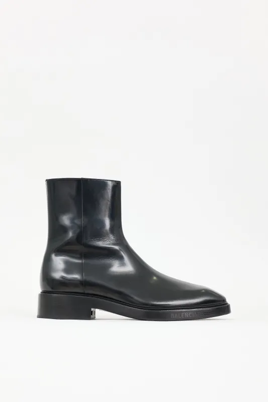 Leather Logo Boot made by Balenciaga