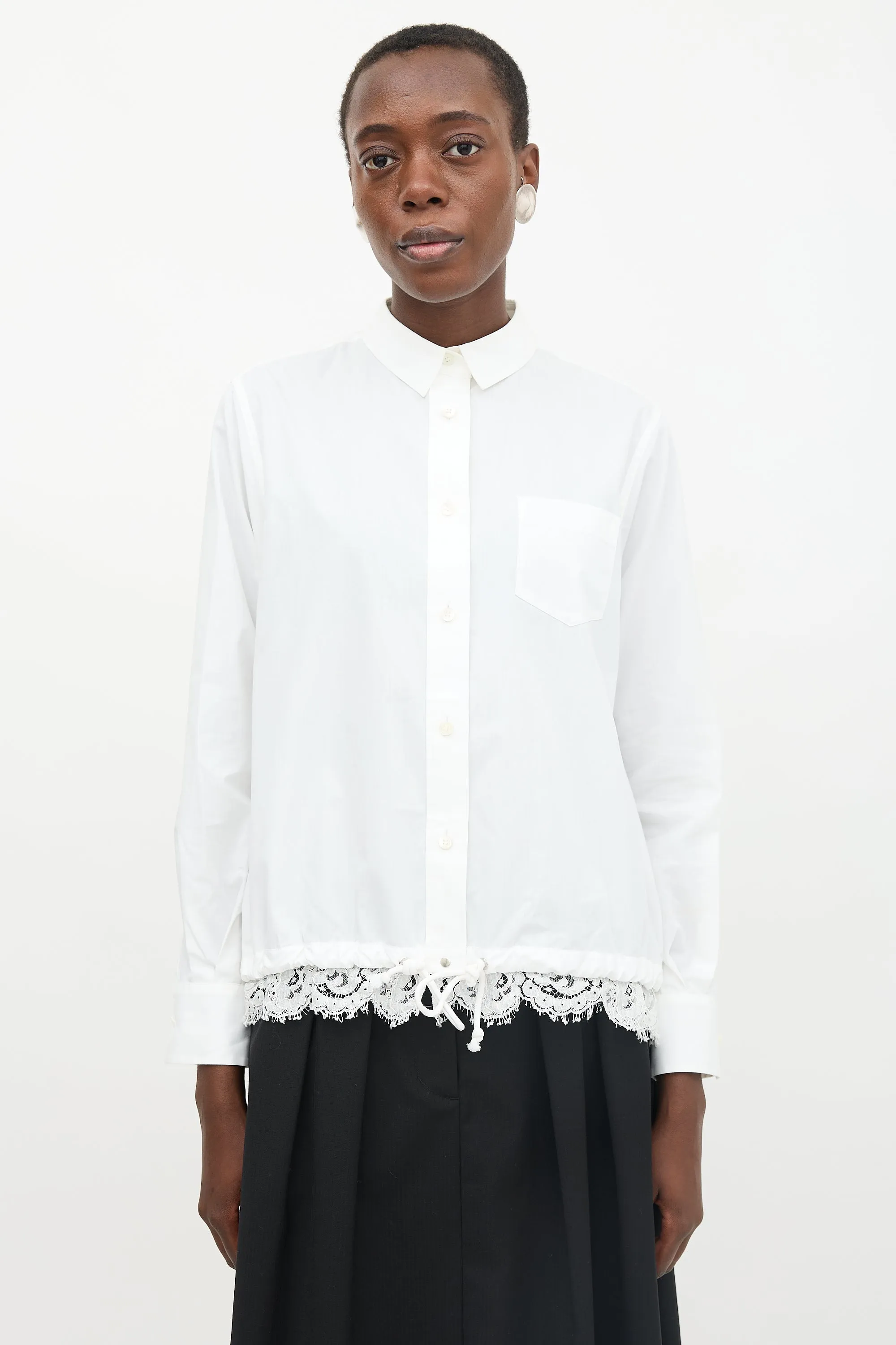 Lace & Drawcord Hem Shirt sold by VSP Consignment
