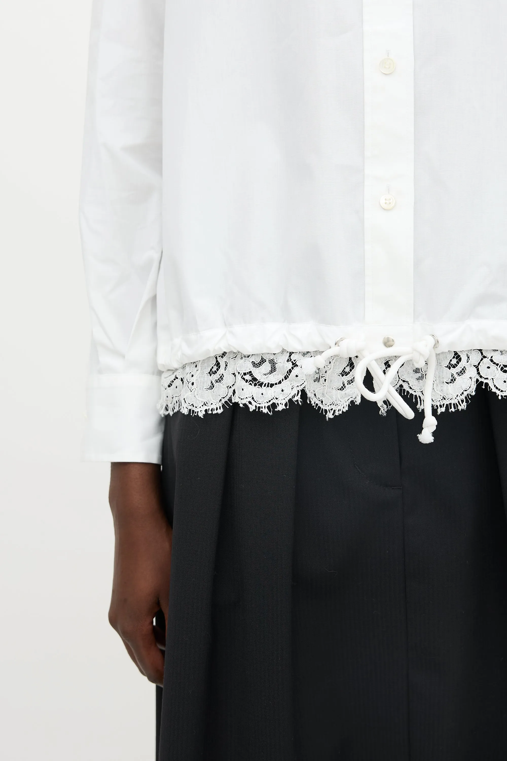 Lace & Drawcord Hem Shirt sold by VSP Consignment product image thumbnail 5