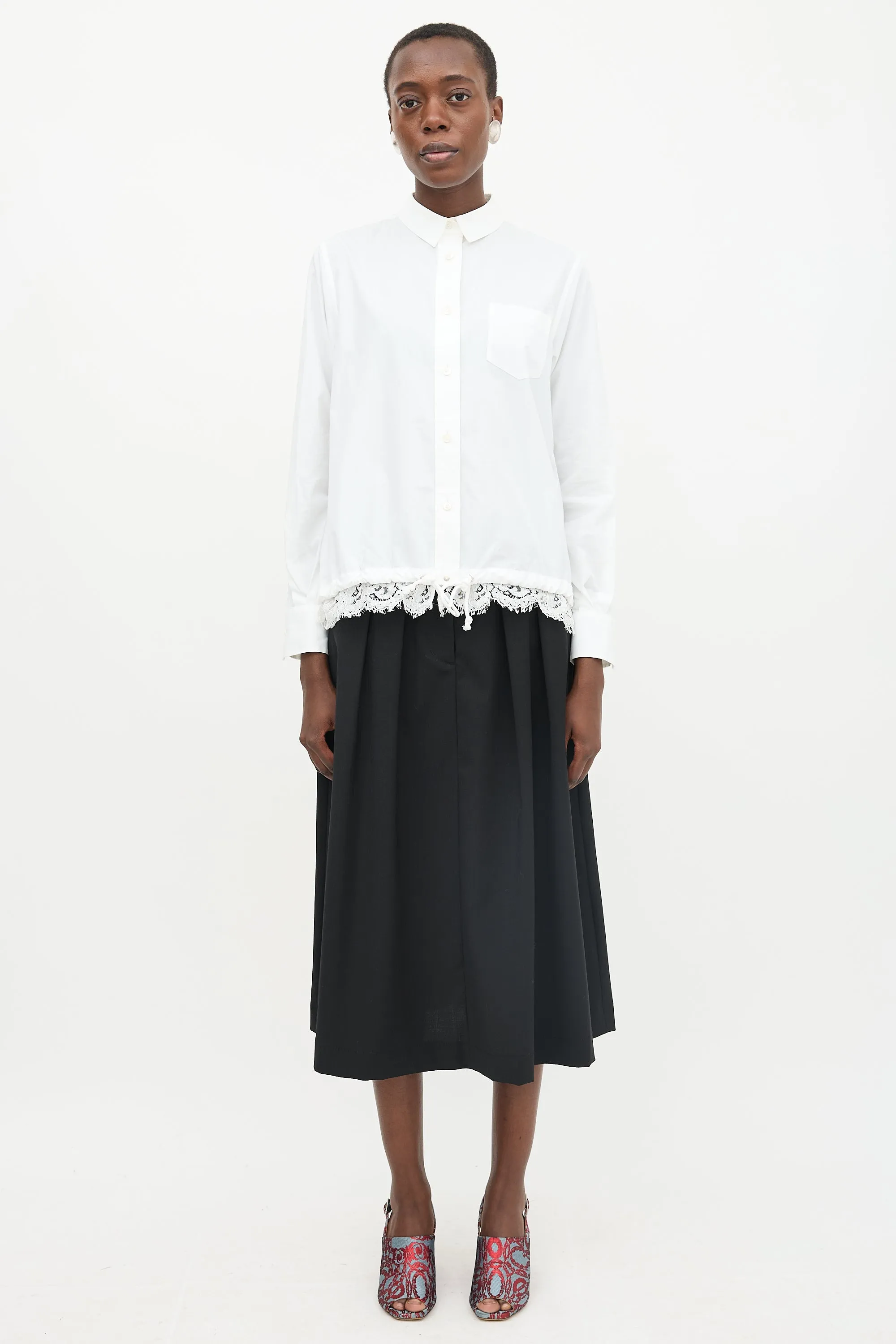 Lace & Drawcord Hem Shirt sold by VSP Consignment product image thumbnail 2