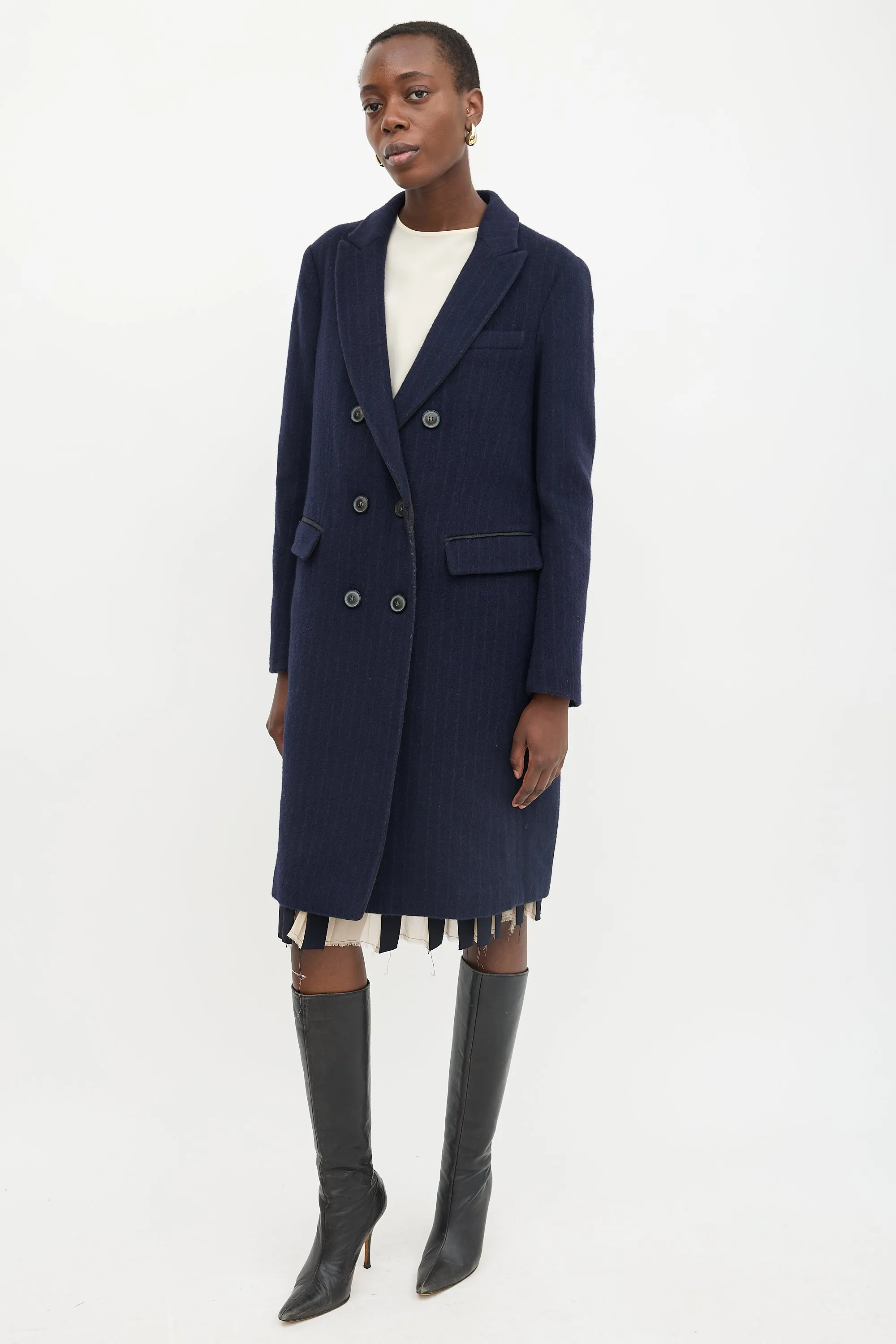 Wool Pinstripe Coat sold by VSP Consignment product image thumbnail 3