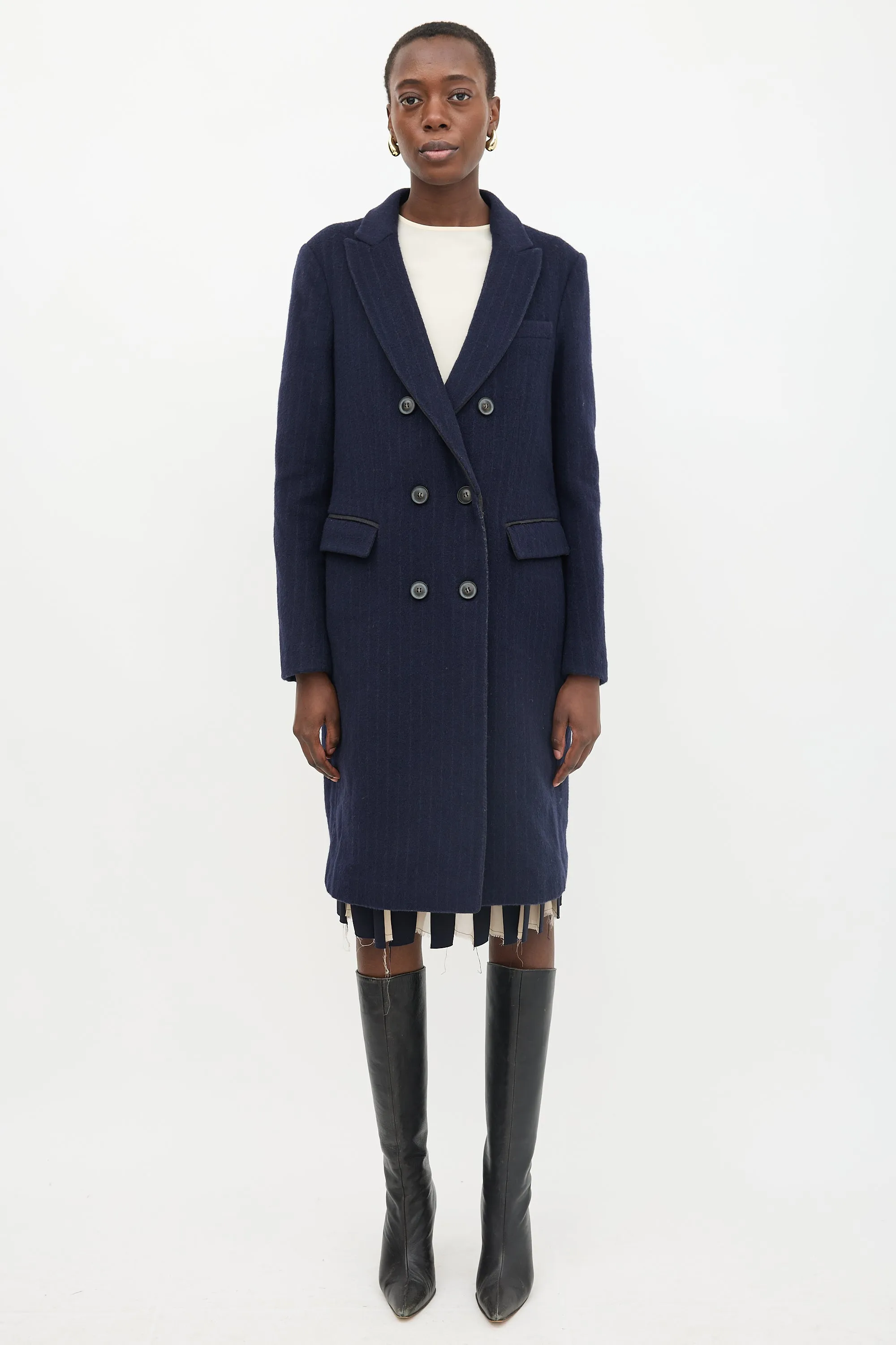 Wool Pinstripe Coat sold by VSP Consignment product image thumbnail 2