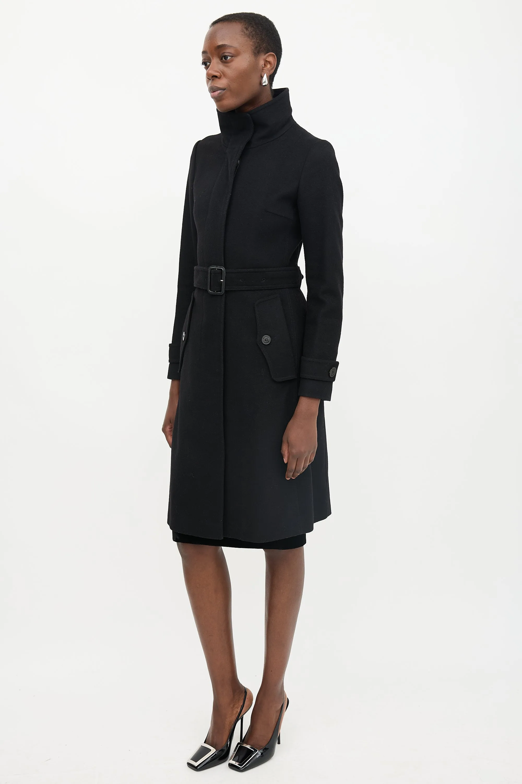 Wool Concealed Button Coat sold by VSP Consignment product image thumbnail 3