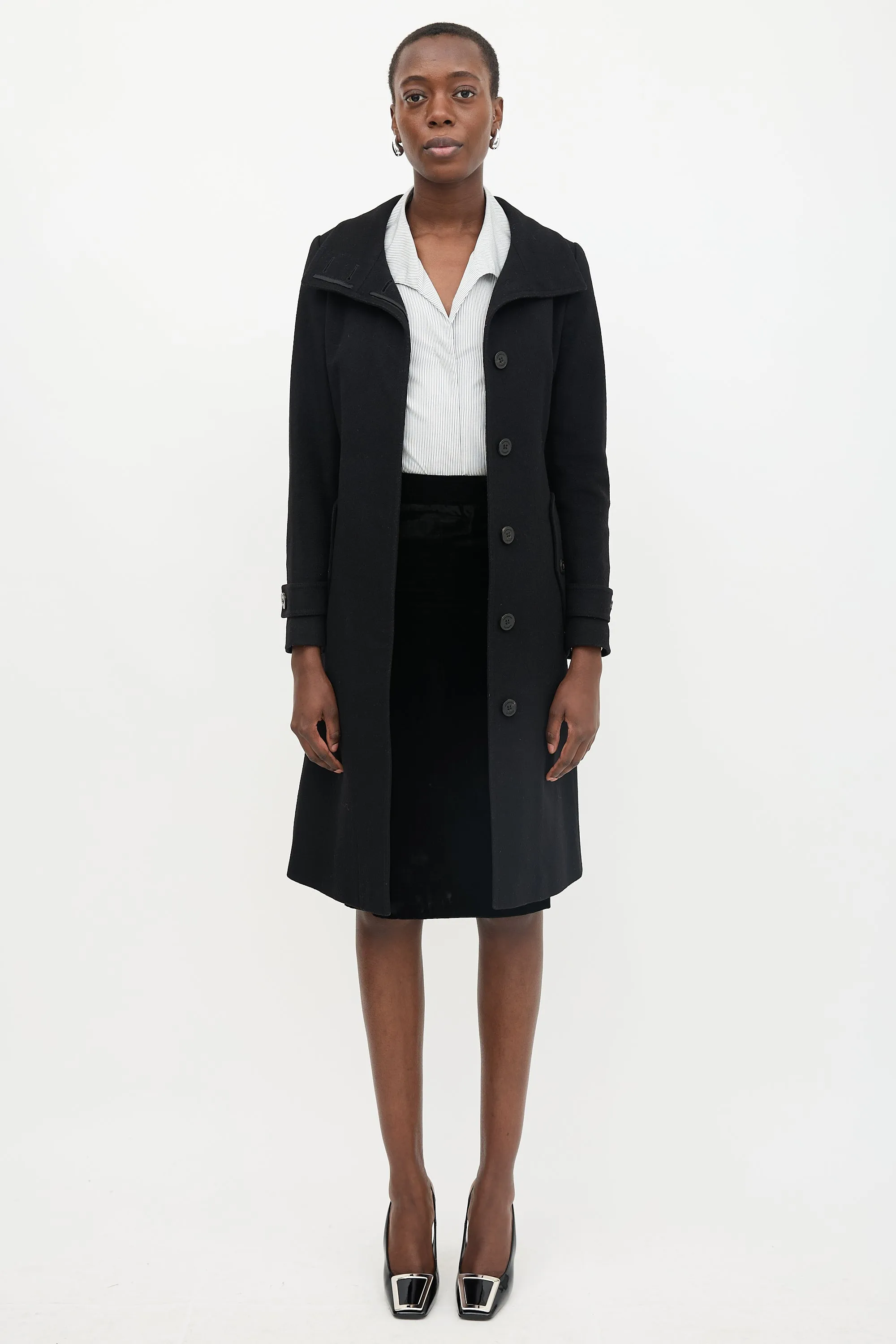 Wool Concealed Button Coat sold by VSP Consignment product image thumbnail 2