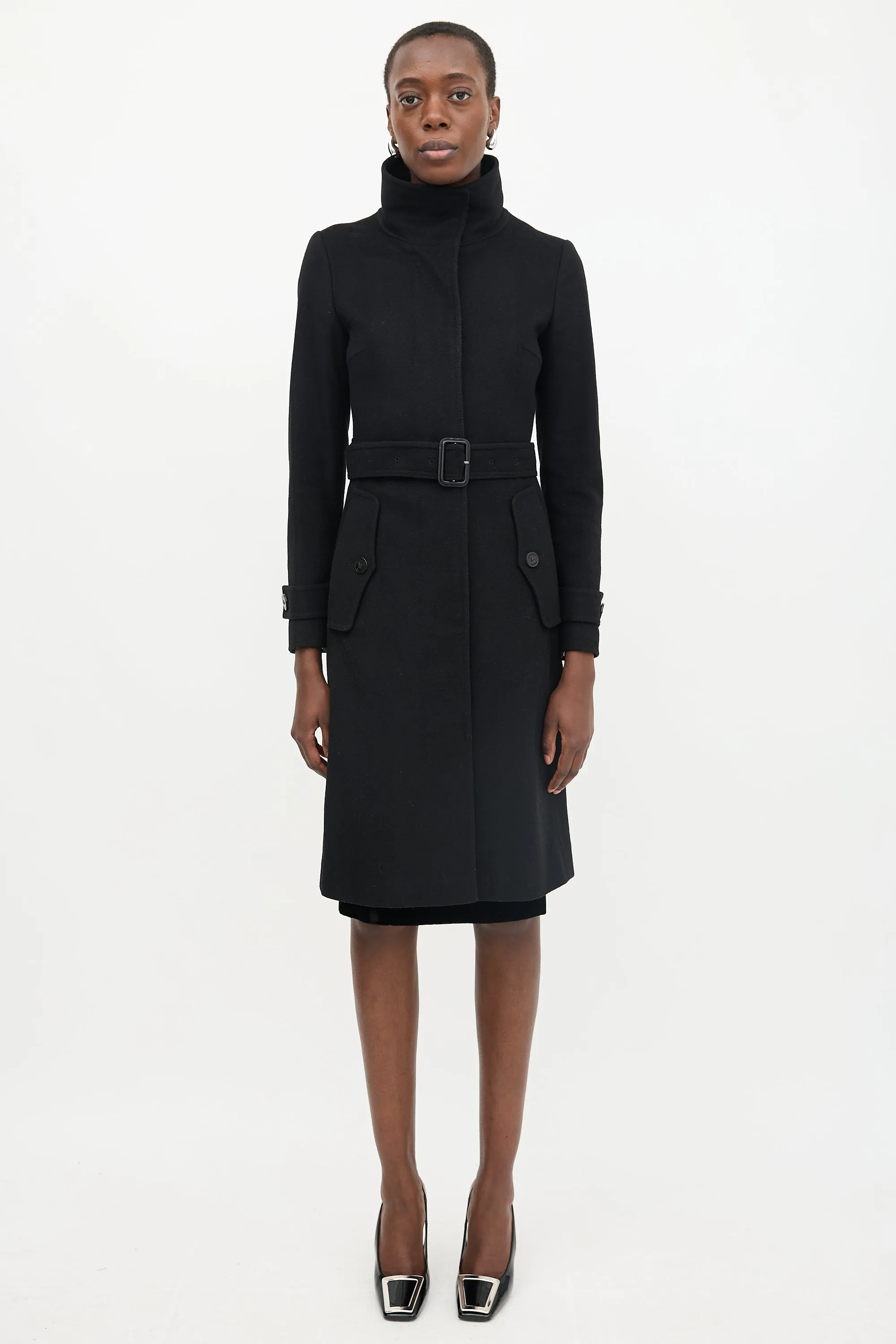 Wool Concealed Button Coat sold by VSP Consignment product image thumbnail 5