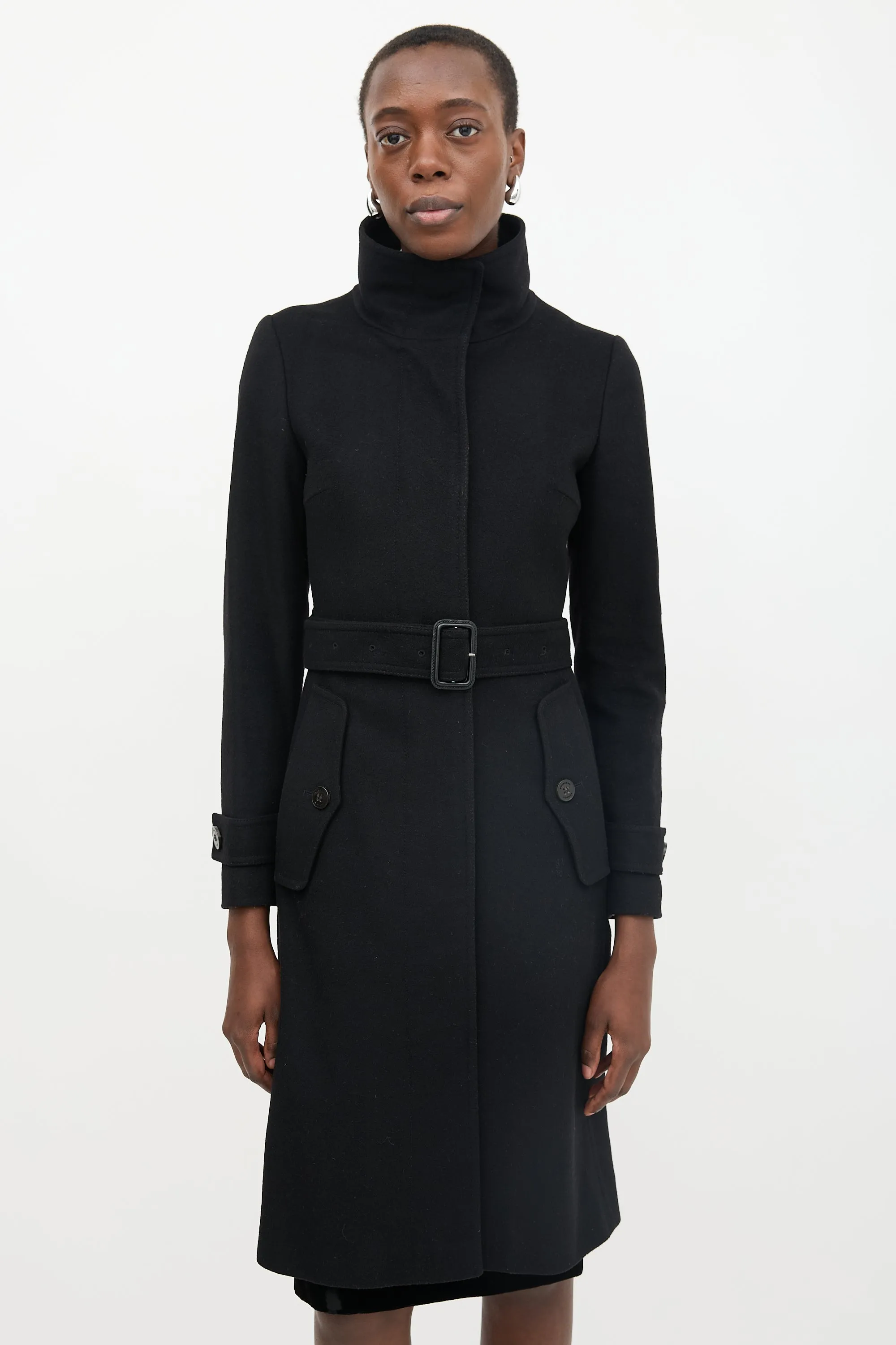 Wool Concealed Button Coat sold by VSP Consignment