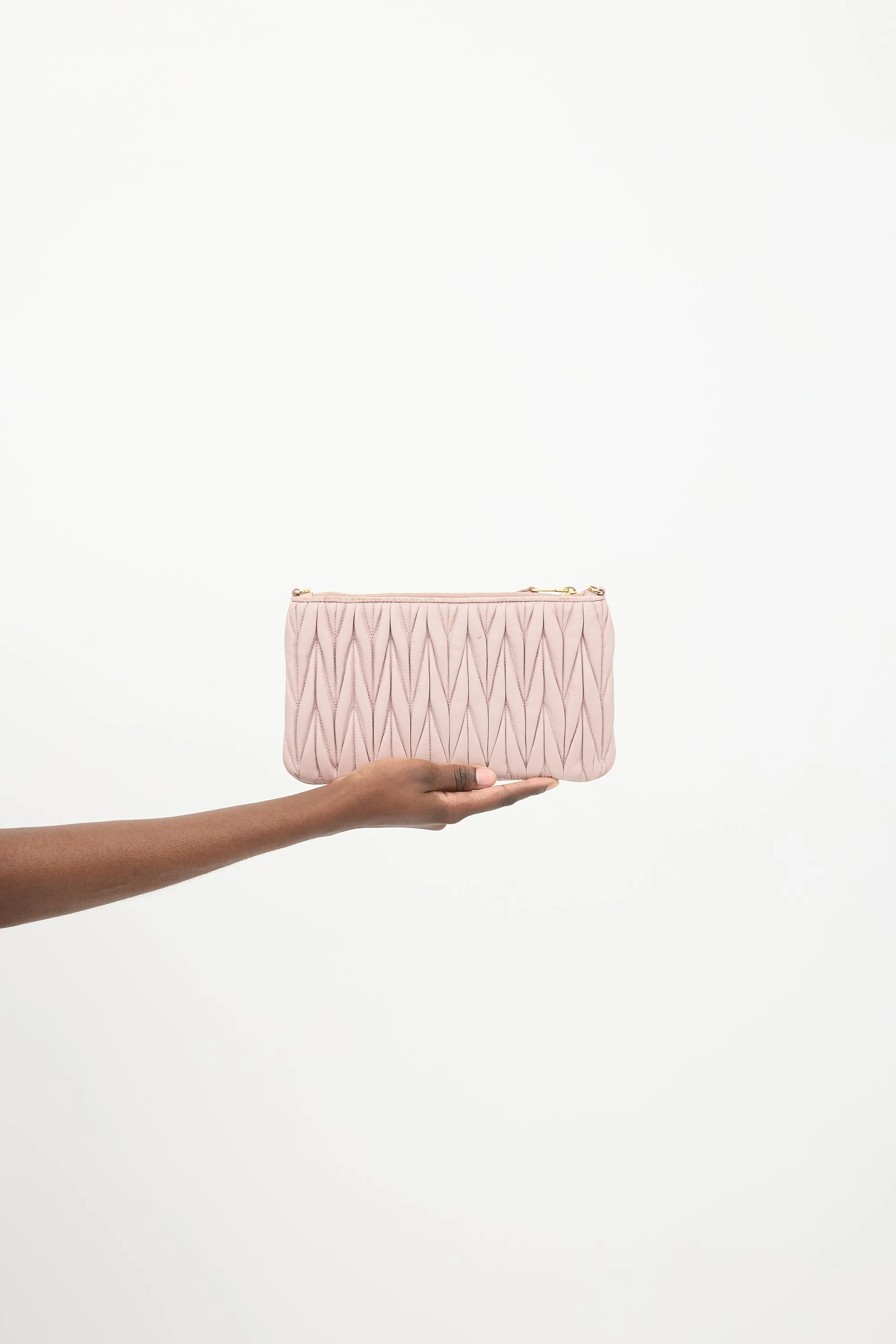 Matelassé Leather Clutch Bag sold by VSP Consignment product image thumbnail 4
