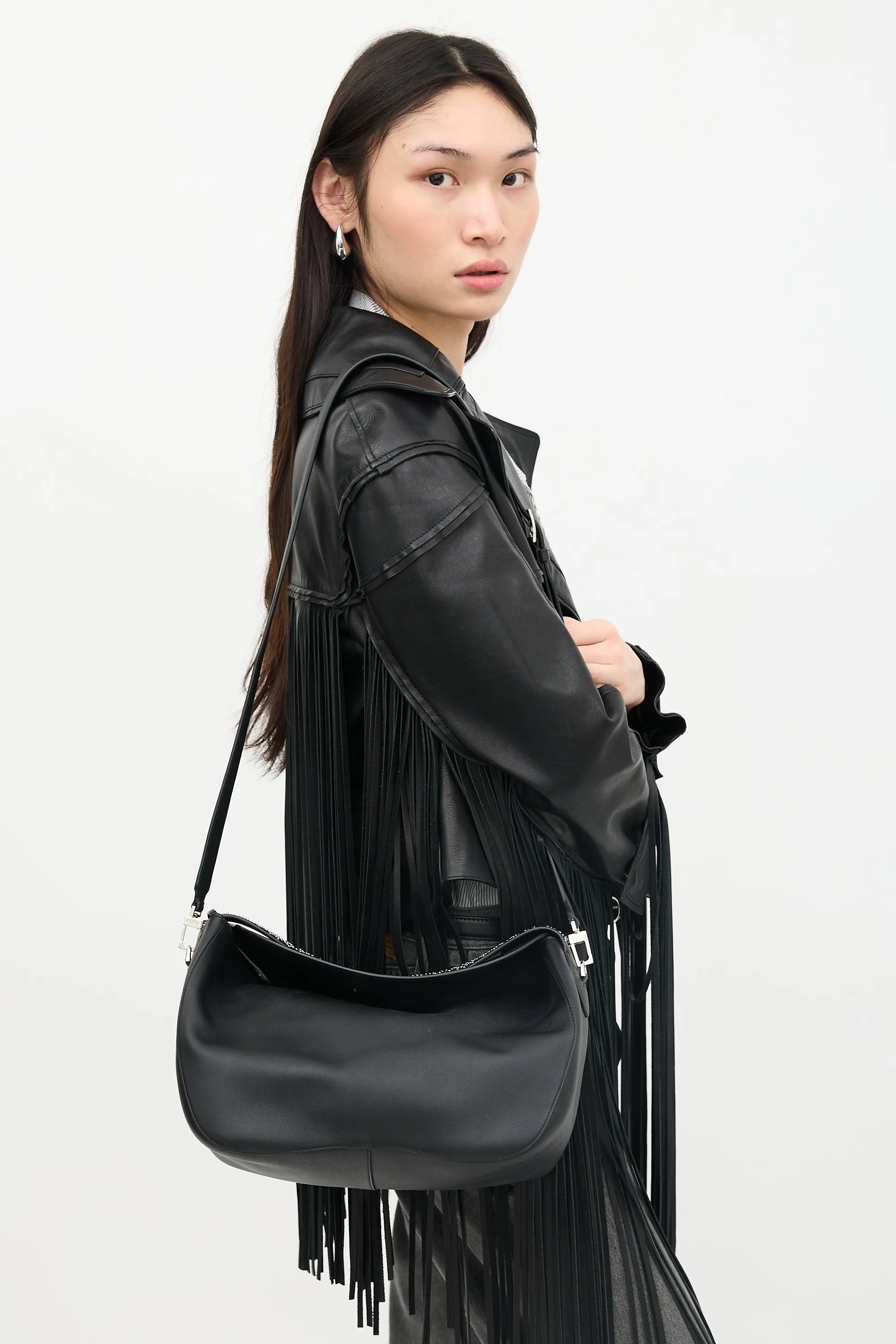 Leather Studded Top Handle Bag sold by VSP Consignment product image thumbnail 4