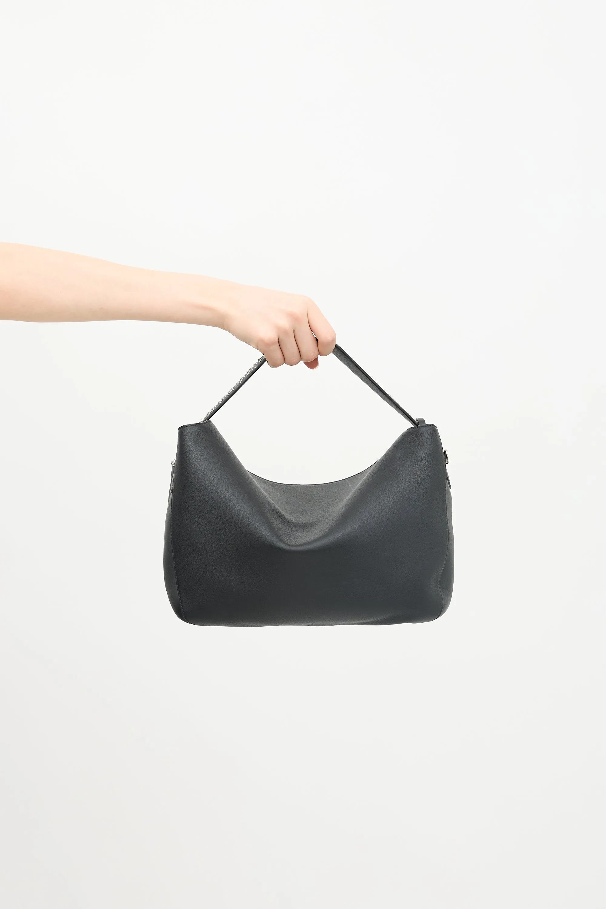 Leather Studded Top Handle Bag sold by VSP Consignment