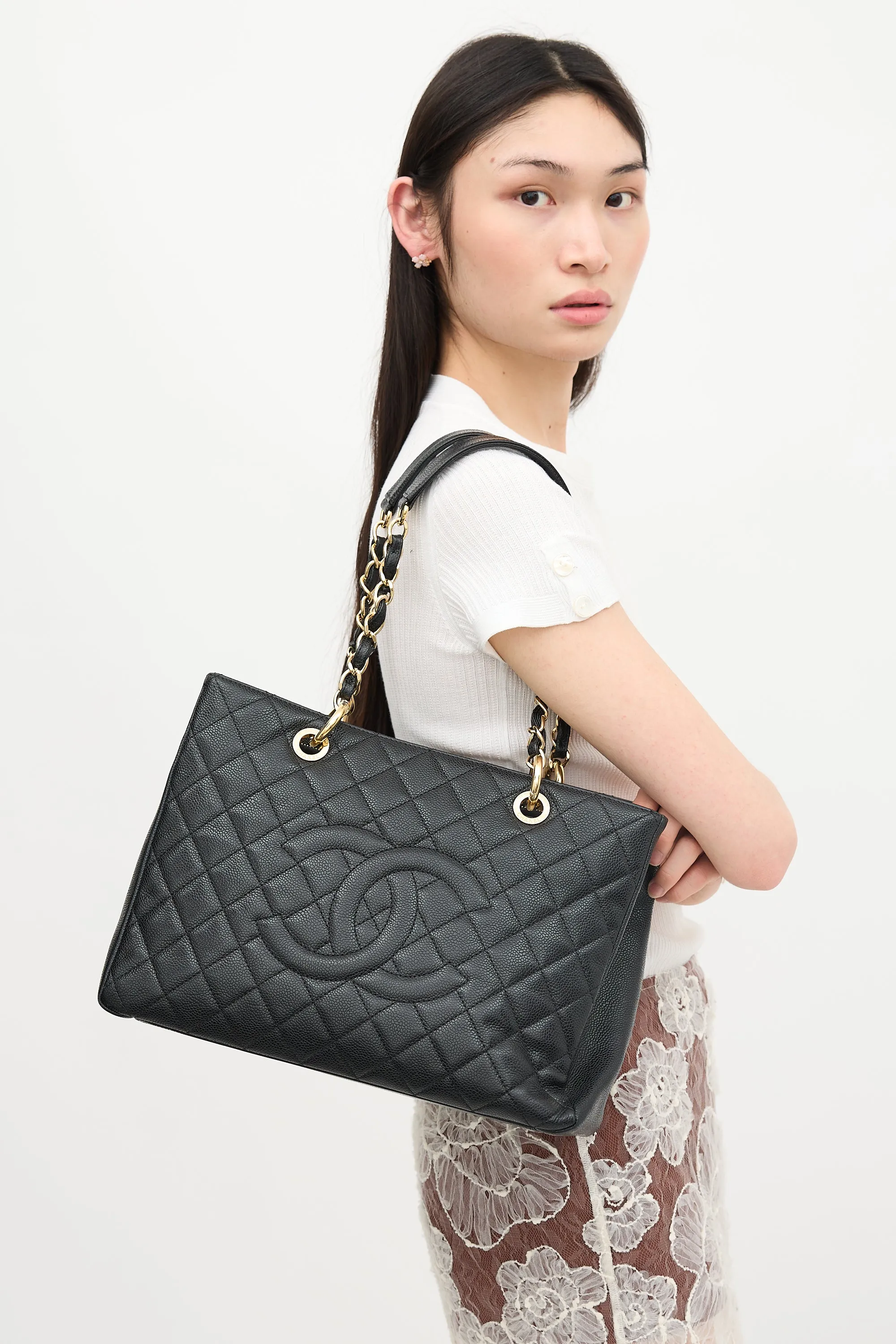 Caviar Leather Grand Shopping Tote Bag sold by VSP Consignment product image thumbnail 4