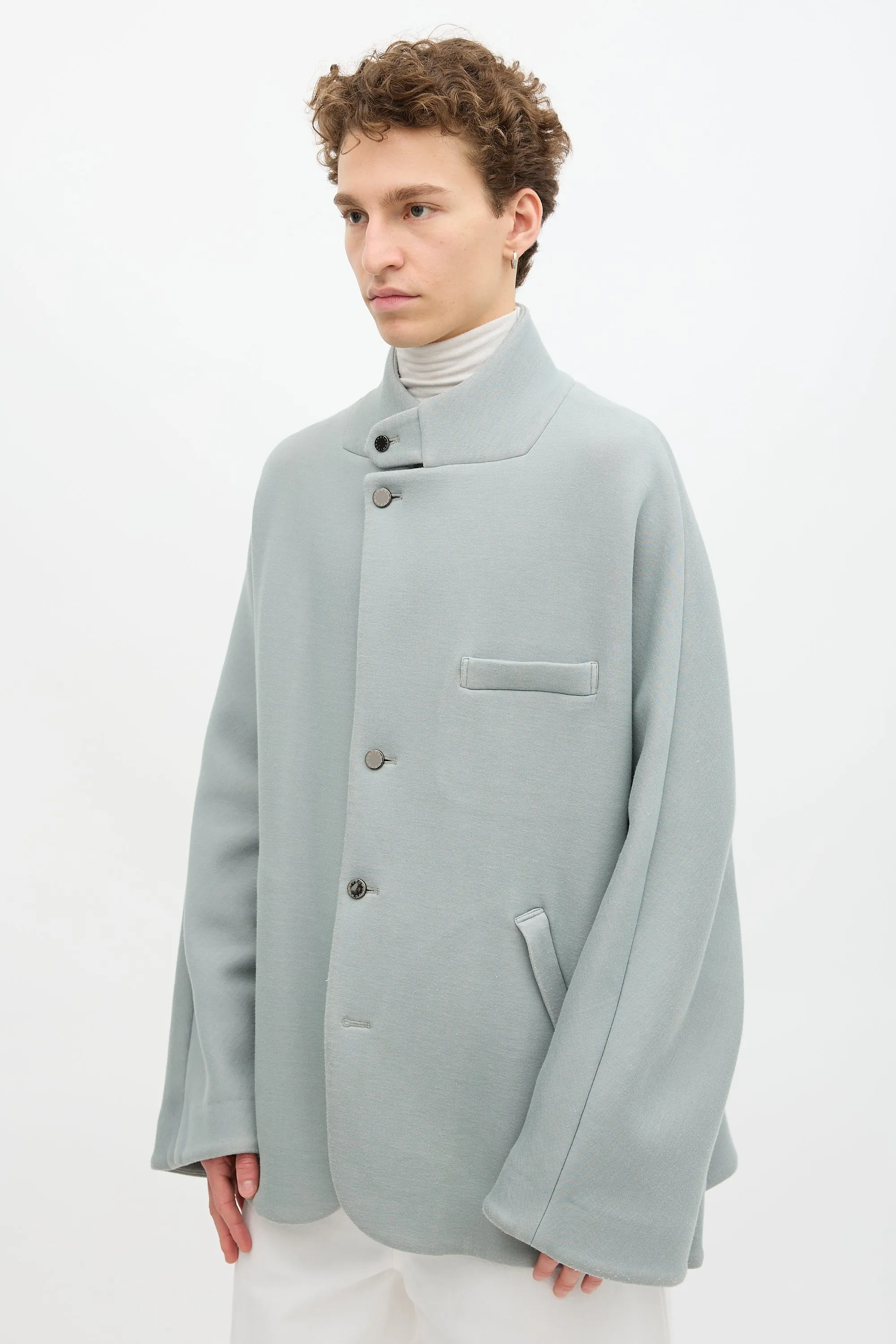 Stand Collar Cocoon Coat sold by VSP Consignment product image thumbnail 3