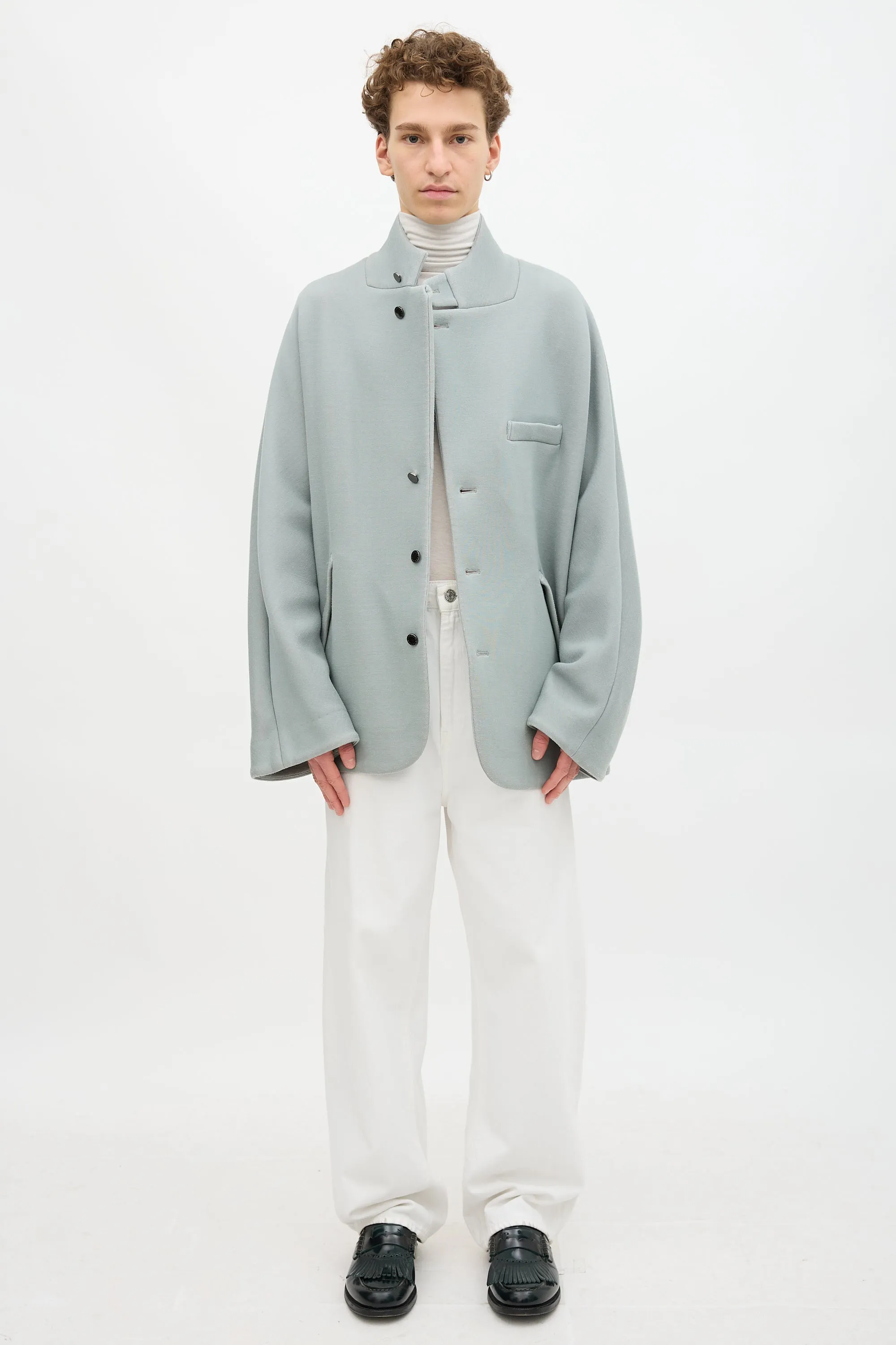 Stand Collar Cocoon Coat sold by VSP Consignment product image thumbnail 2