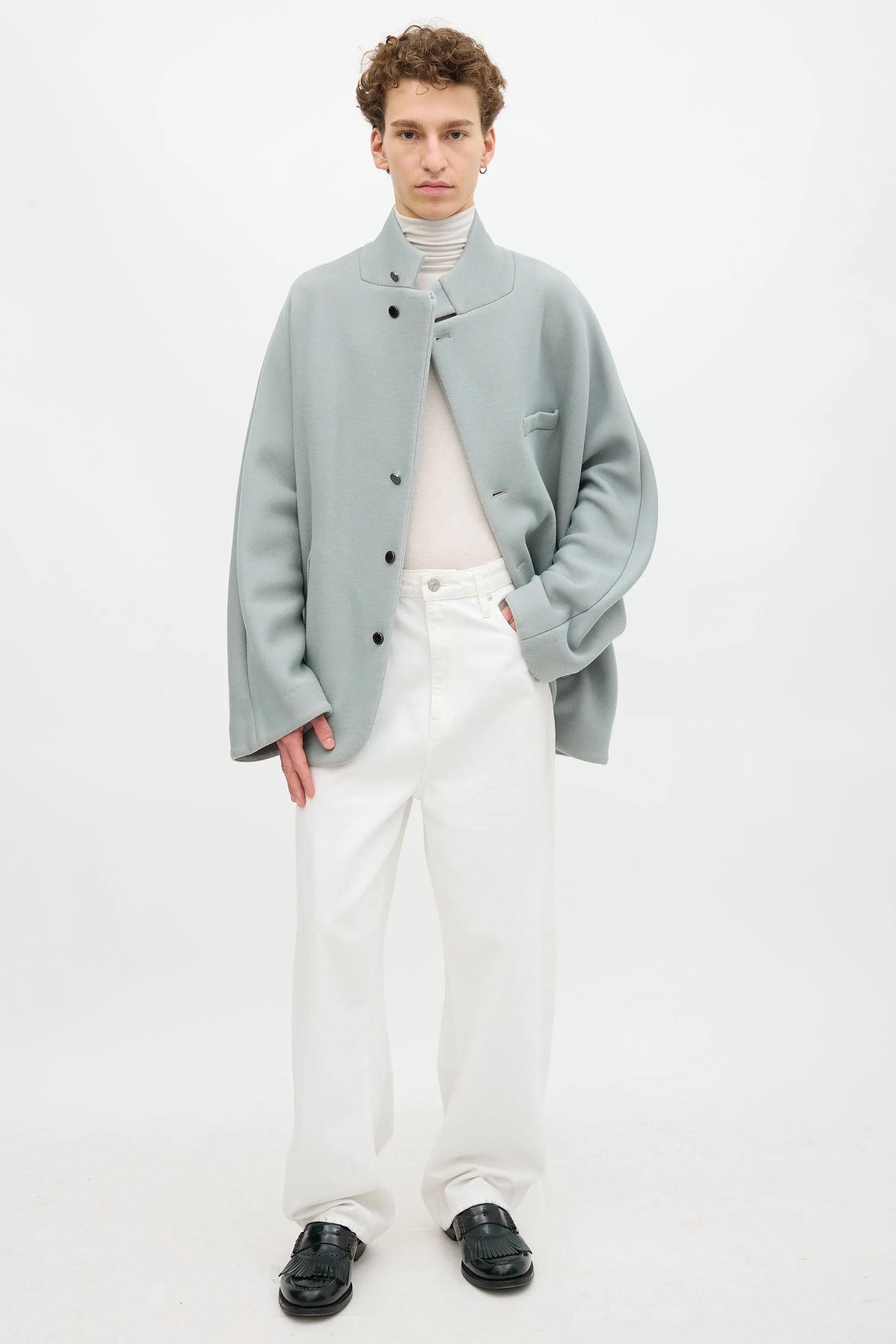 Stand Collar Cocoon Coat sold by VSP Consignment product image thumbnail 5