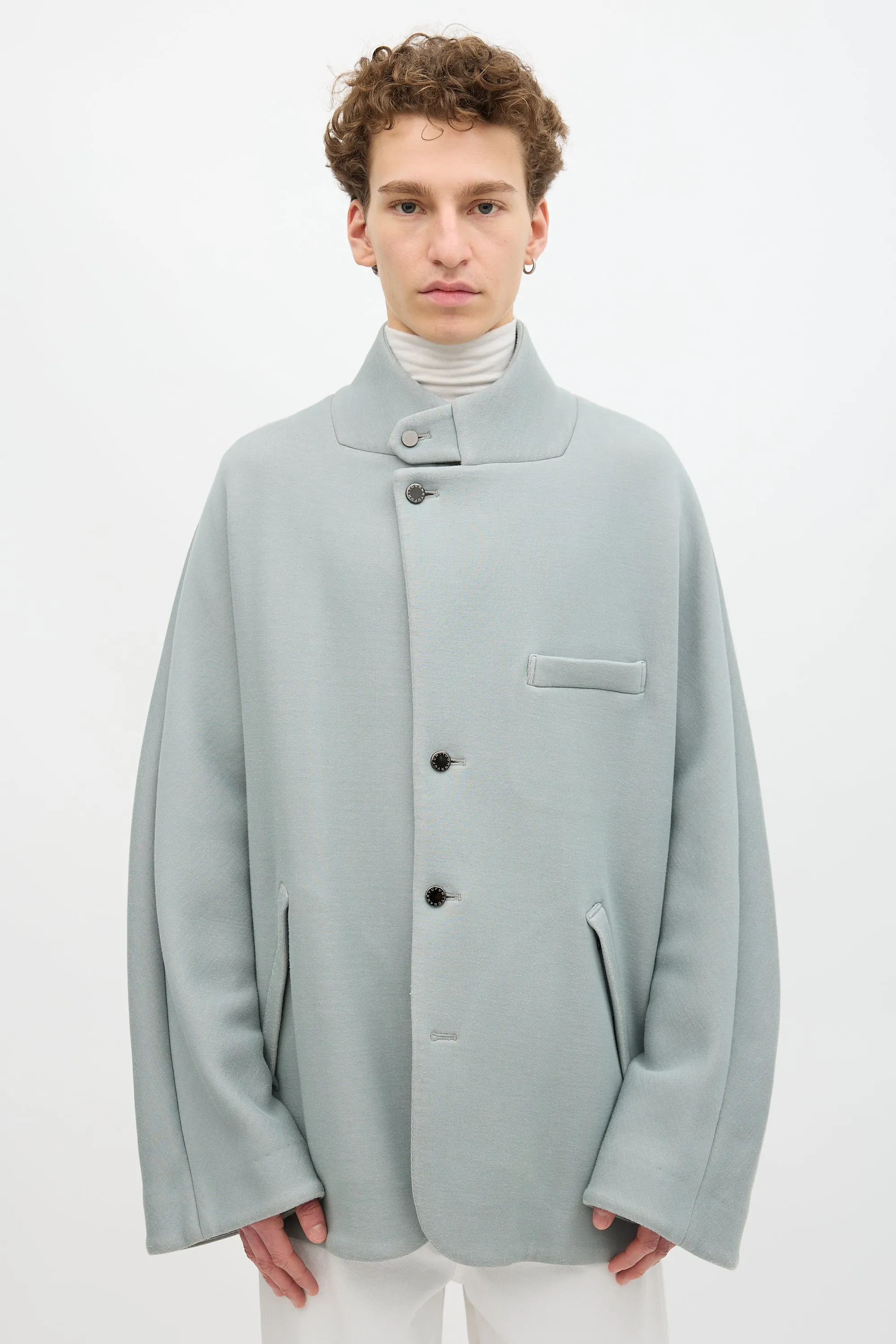 Stand Collar Cocoon Coat sold by VSP Consignment