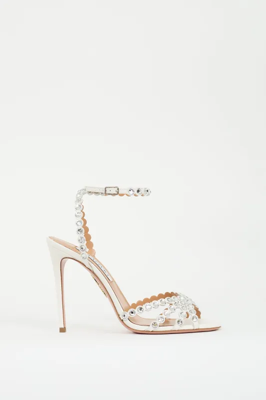 Leather Crystal Tequila 105 Heel made by Aquazzura