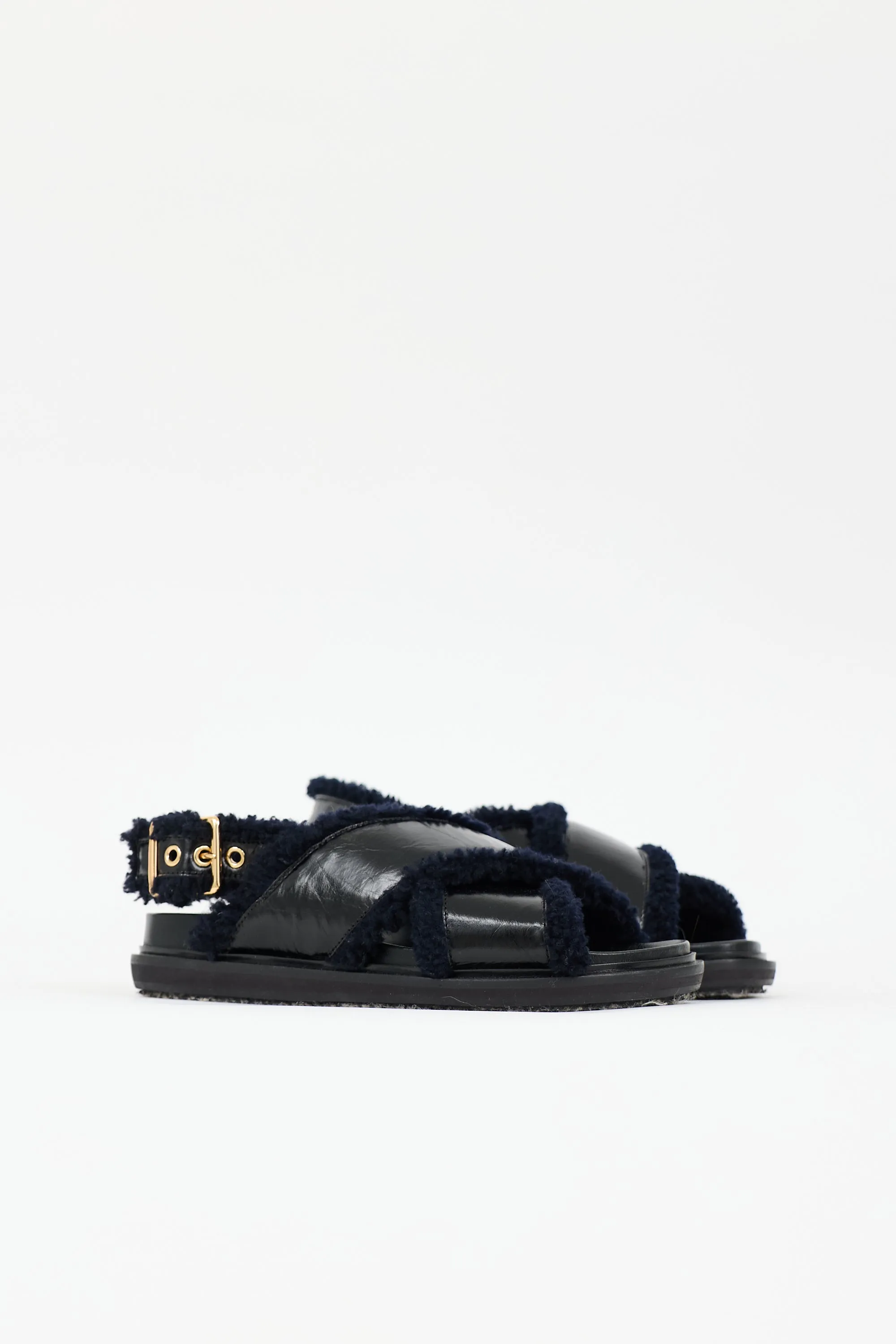 Patent & Shearling Fussbett Sandal sold by VSP Consignment product image thumbnail 3