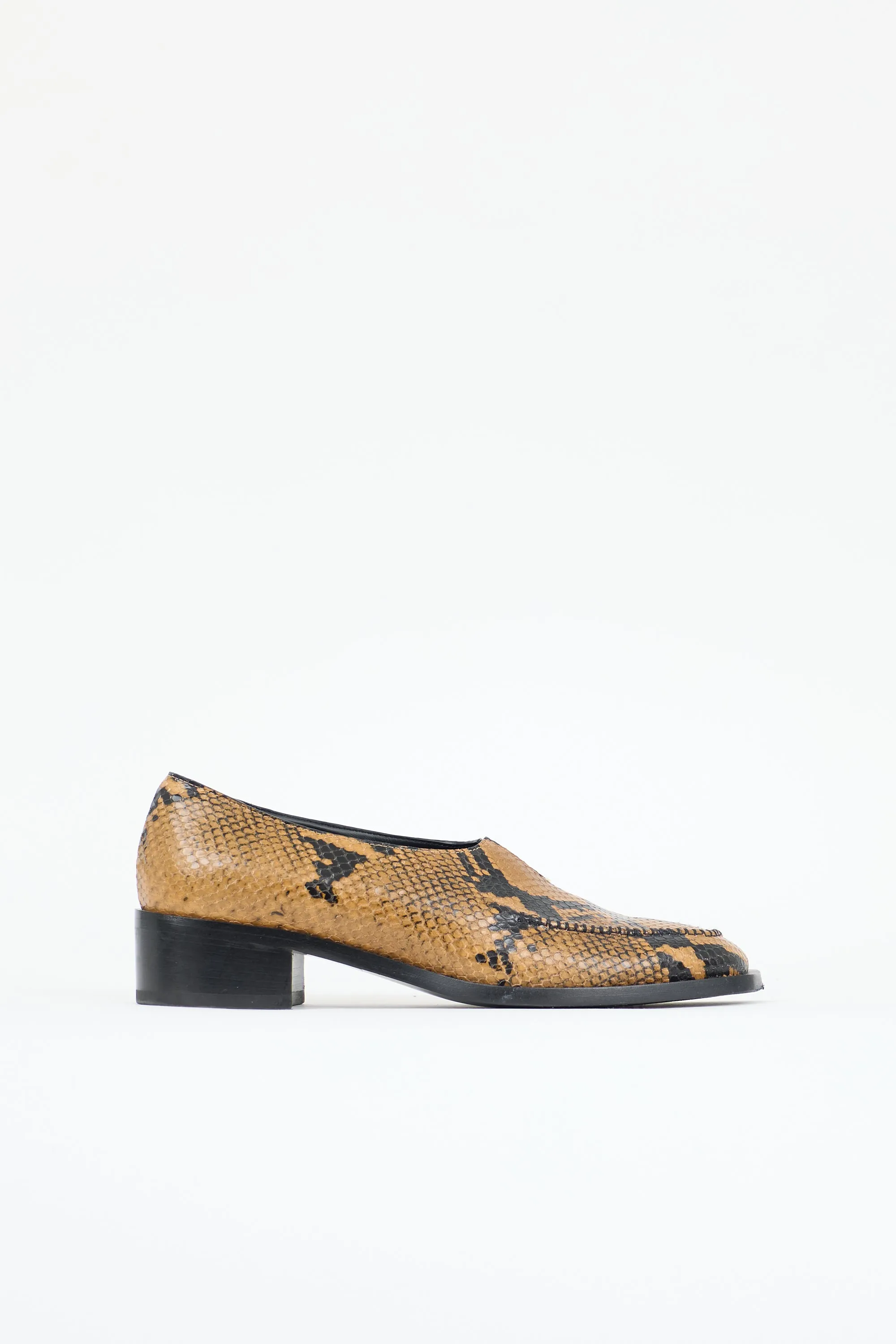 Embossed Leather V-Neck Loafer sold by VSP Consignment
