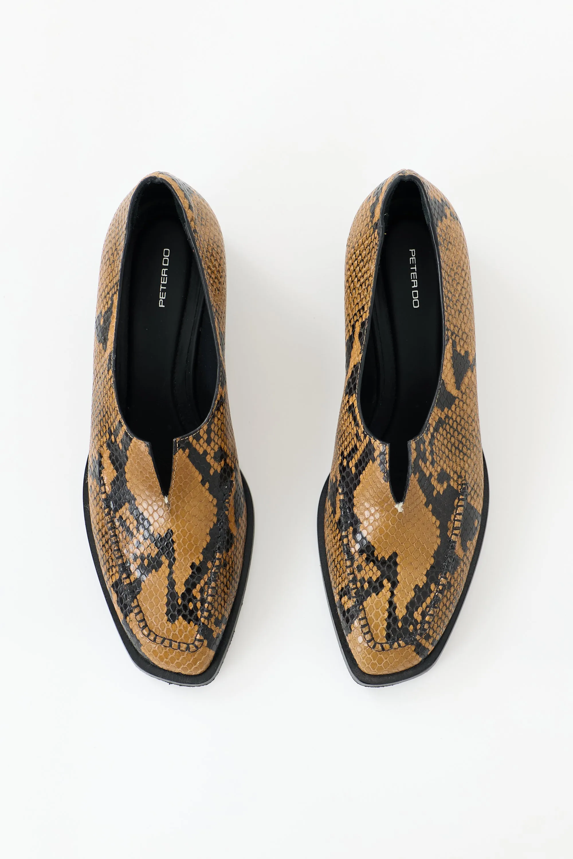 Embossed Leather V-Neck Loafer sold by VSP Consignment product image thumbnail 2