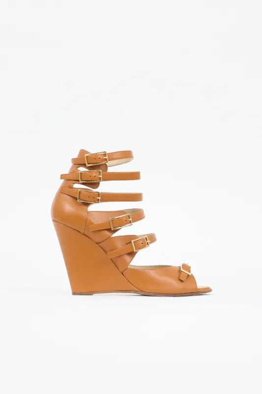 Leather Buckled Arce Wedge Sandal sold by VSP Consignment